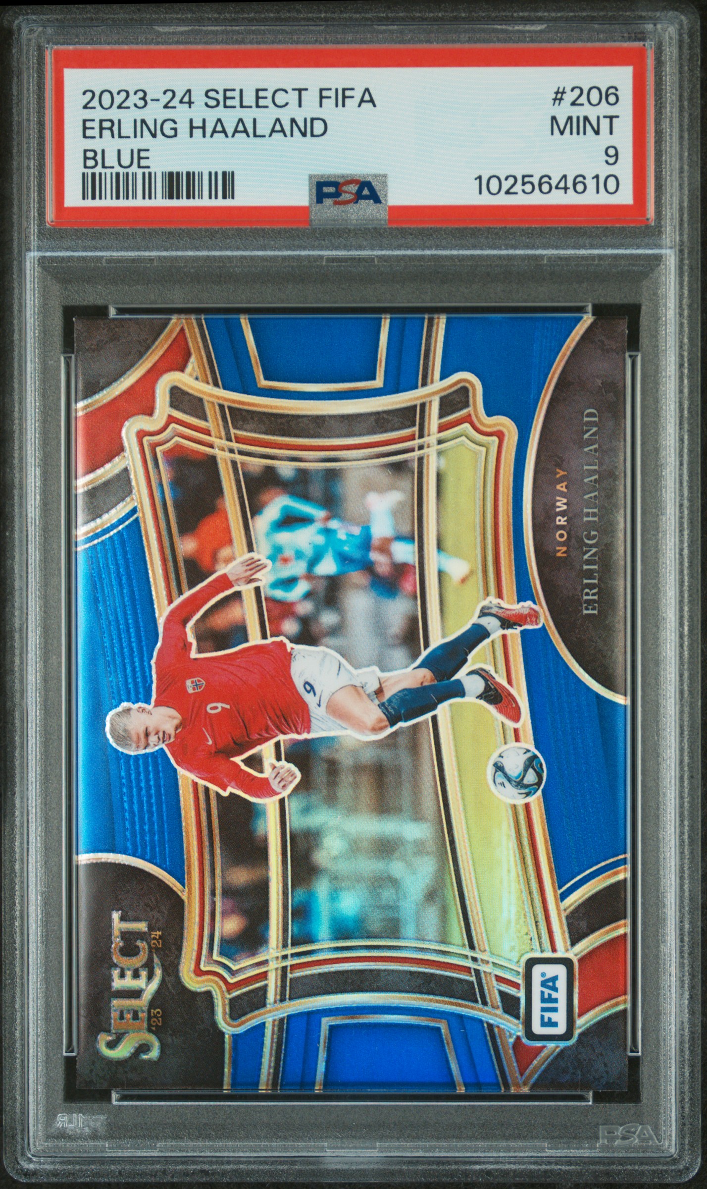 2023-24 Panini Select Fifa Erling Haaland #206 (Blue) Mint 9 front