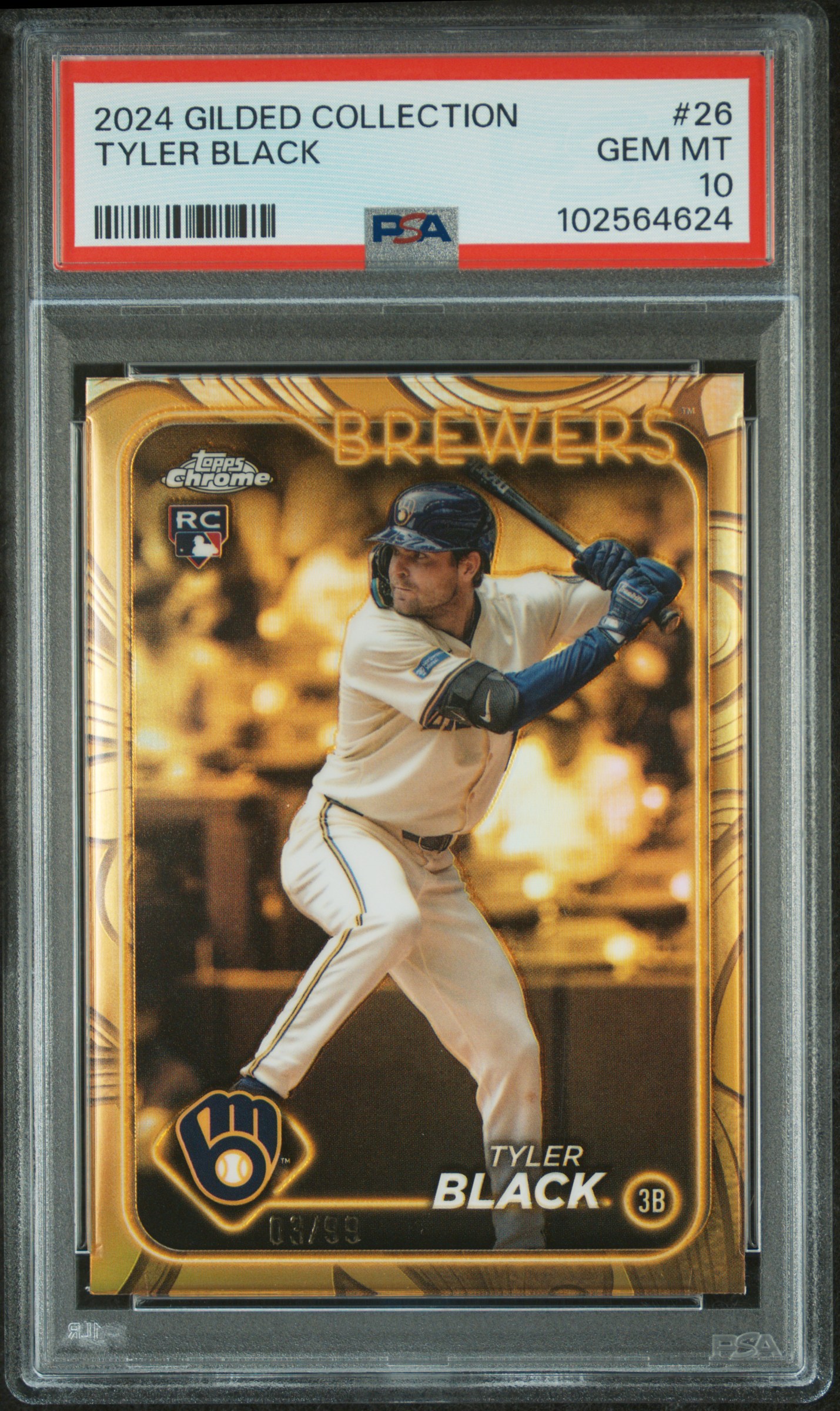 2024 Topps Gilded Collection Tyler Black #26 Gem Mt 10 front