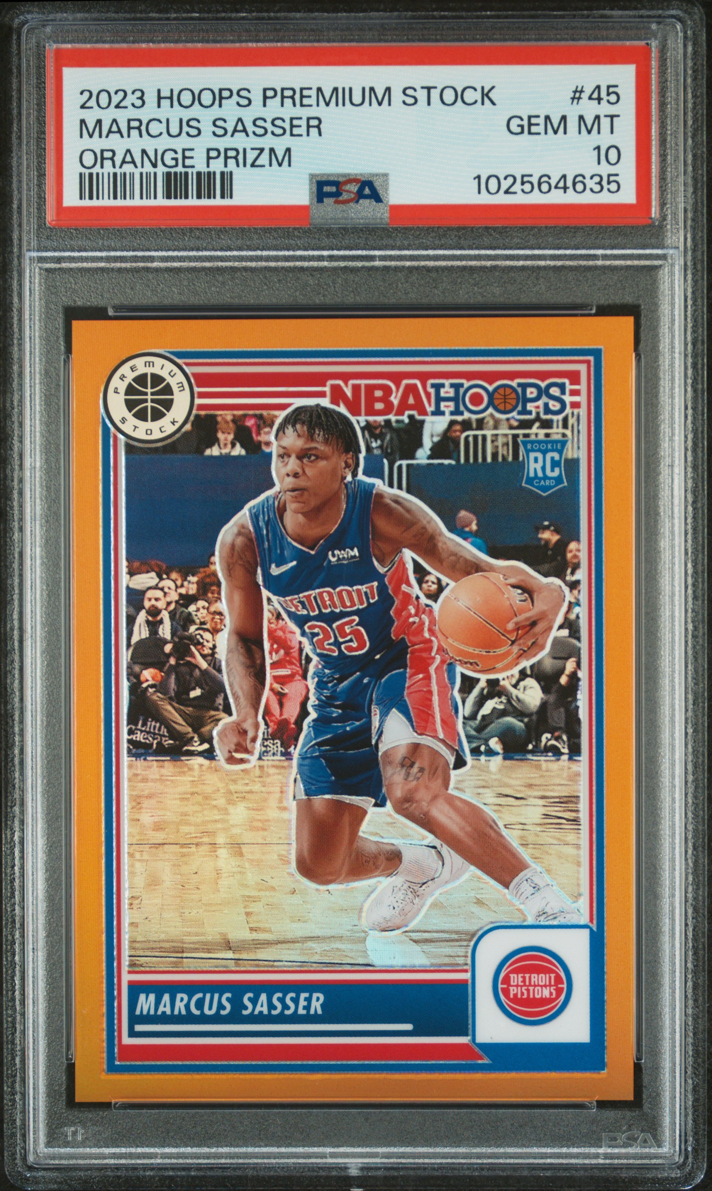 2023 Panini Hoops Premium Stock Marcus Sasser #45 (Orange Prizm) Gem Mt 10 front