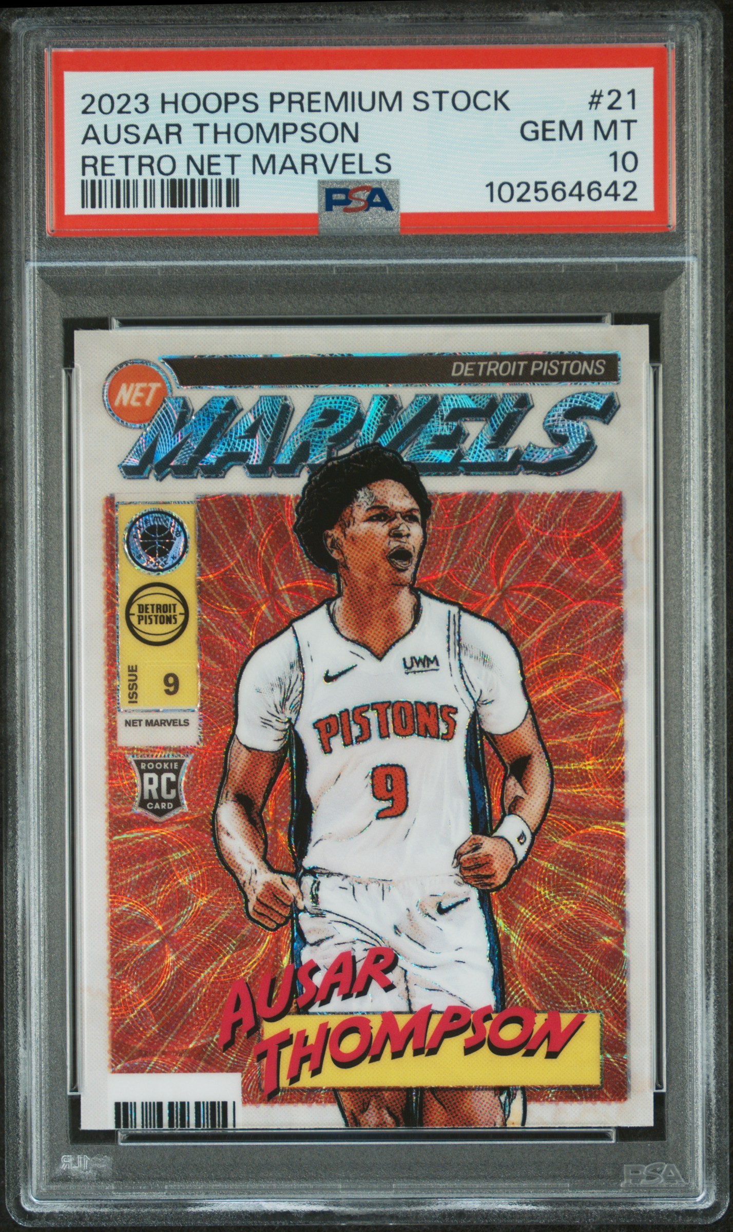 2023 Panini Hoops Premium Stock Retro Net Marvels Ausar Thompson #21 Gem Mt 10 front