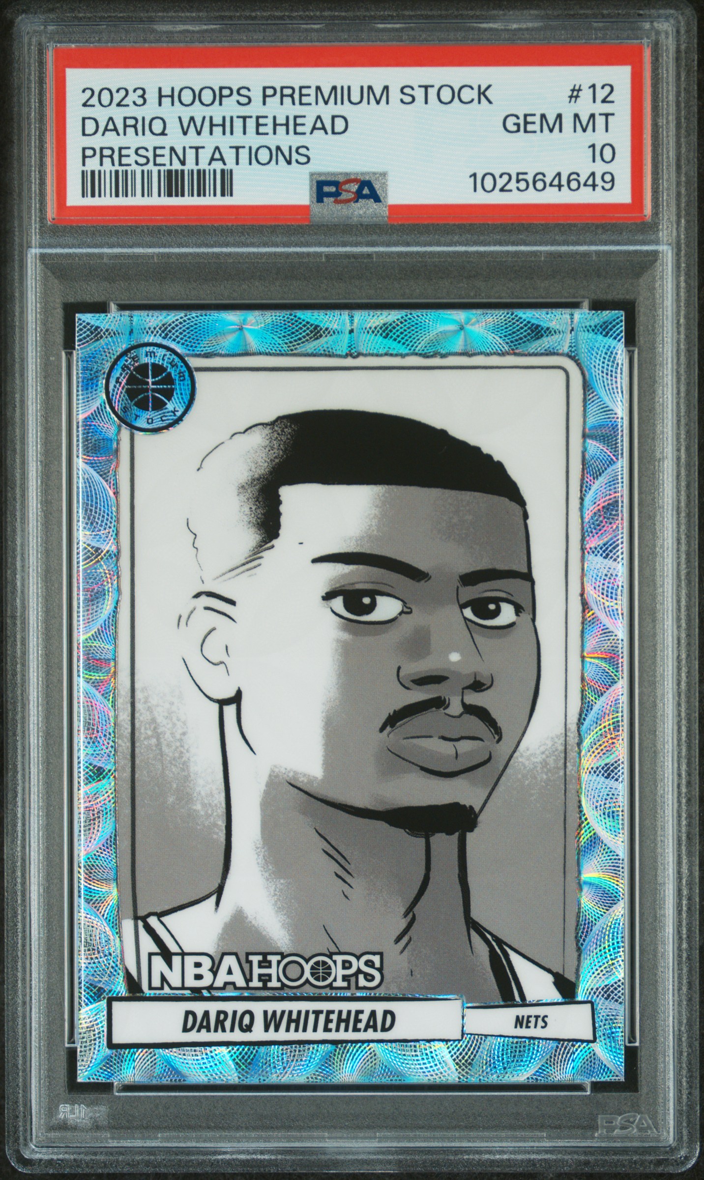 2023 Panini Hoops Premium Stock Presentations Dariq Whitehead #12 Gem Mt 10 front