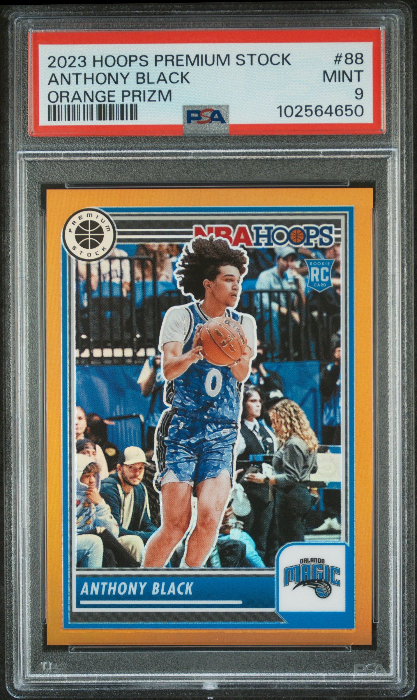 2023 Panini Hoops Premium Stock Anthony Black #88 (Orange Prizm) Mint 9 front