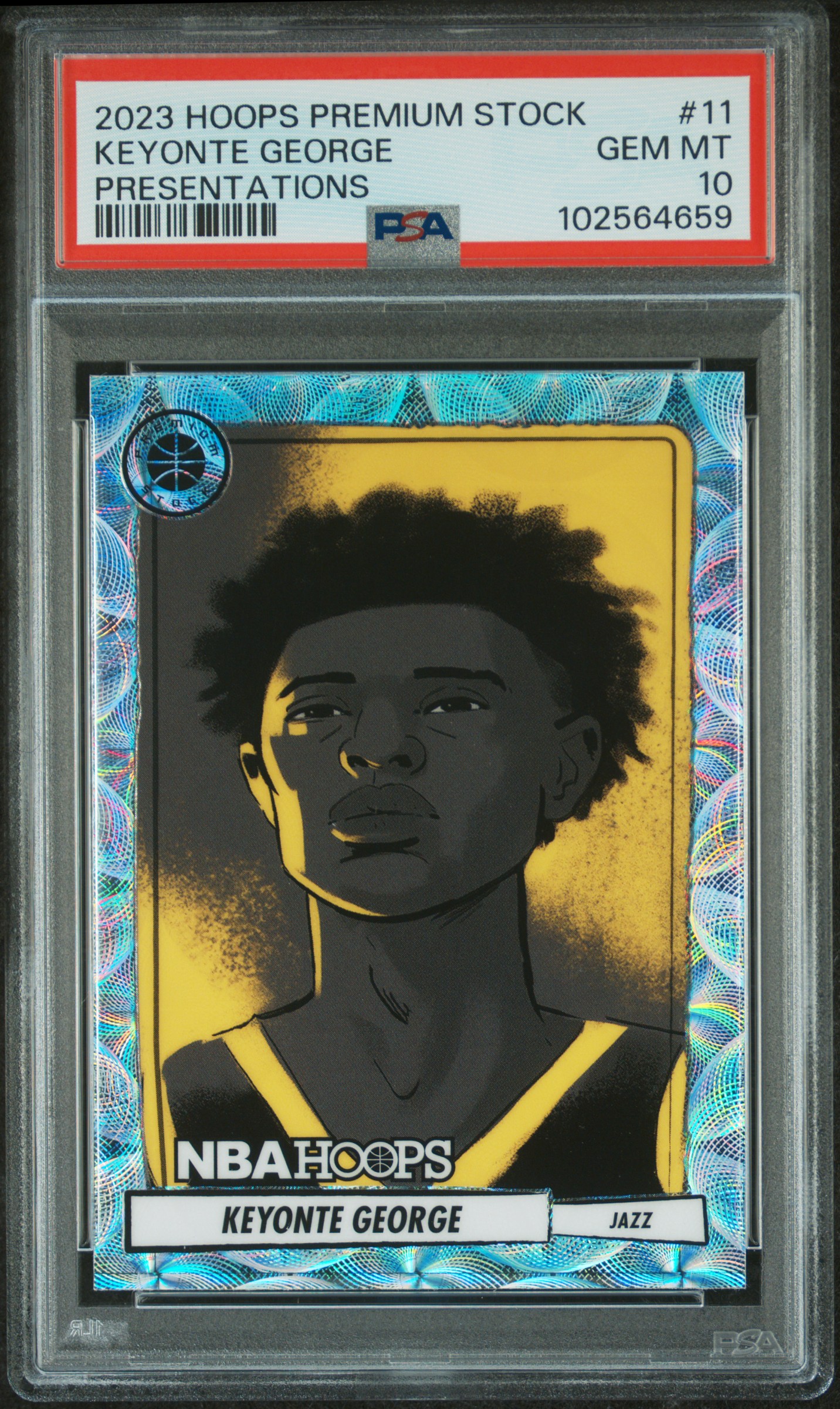2023 Panini Hoops Premium Stock Presentations Keyonte George #11 Gem Mt 10 front