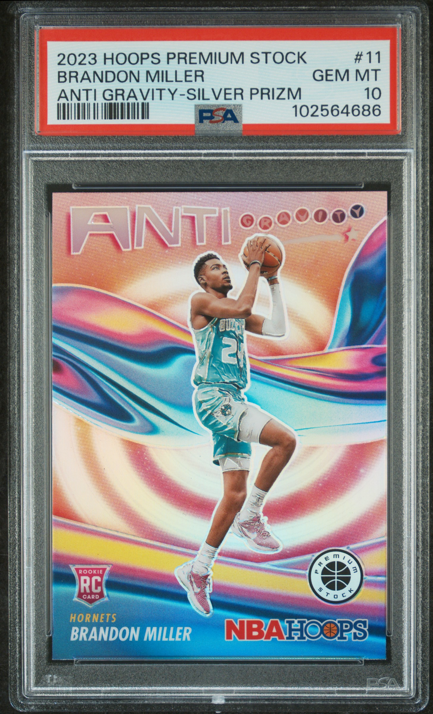 2023 Panini Hoops Premium Stock Anti Gravity Brandon Miller #11 (Anti Gravity-Silver Prizm) Gem Mt 10 front