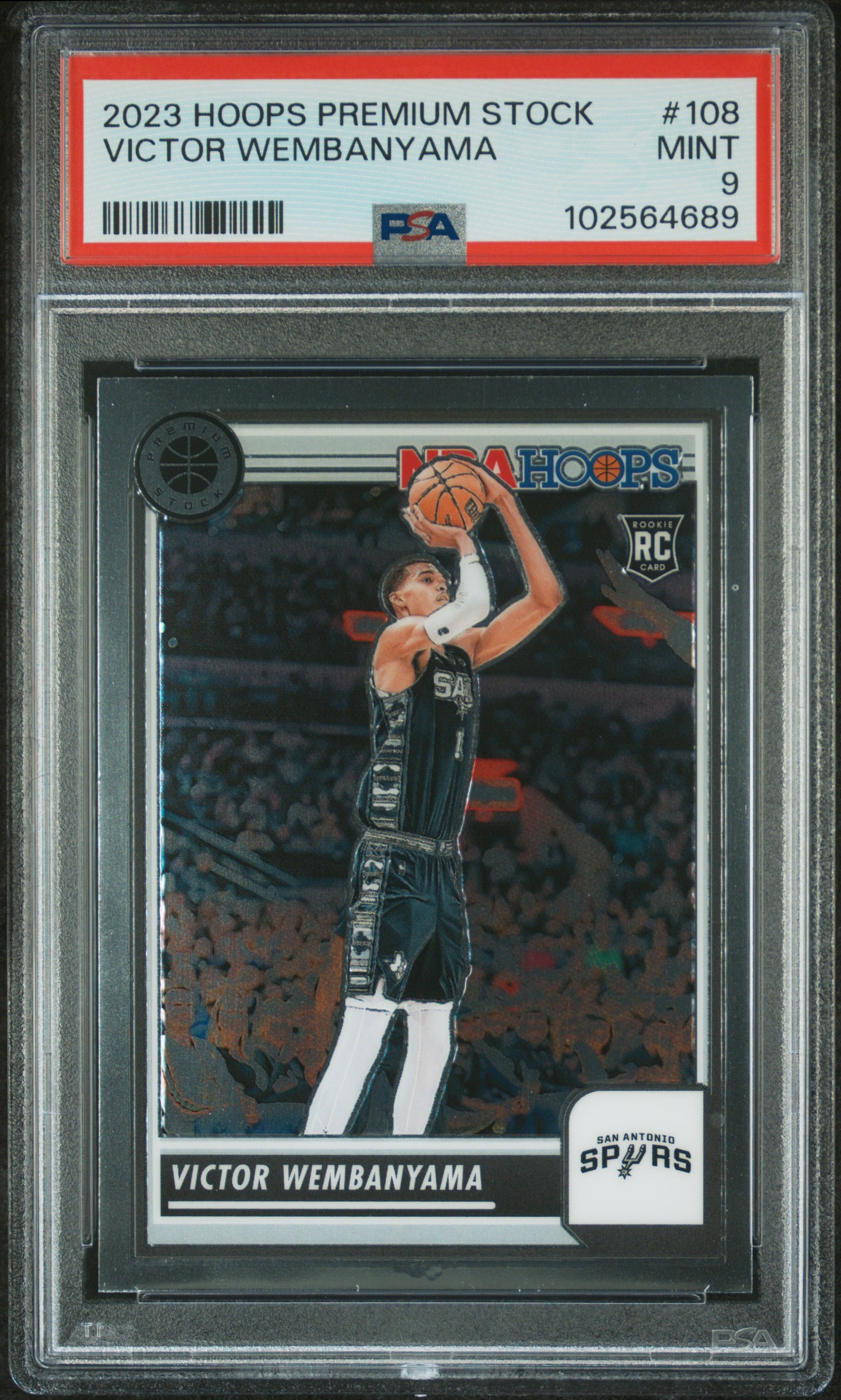 2023 Panini Hoops Premium Stock Victor Wembanyama #108 Mint 9 front