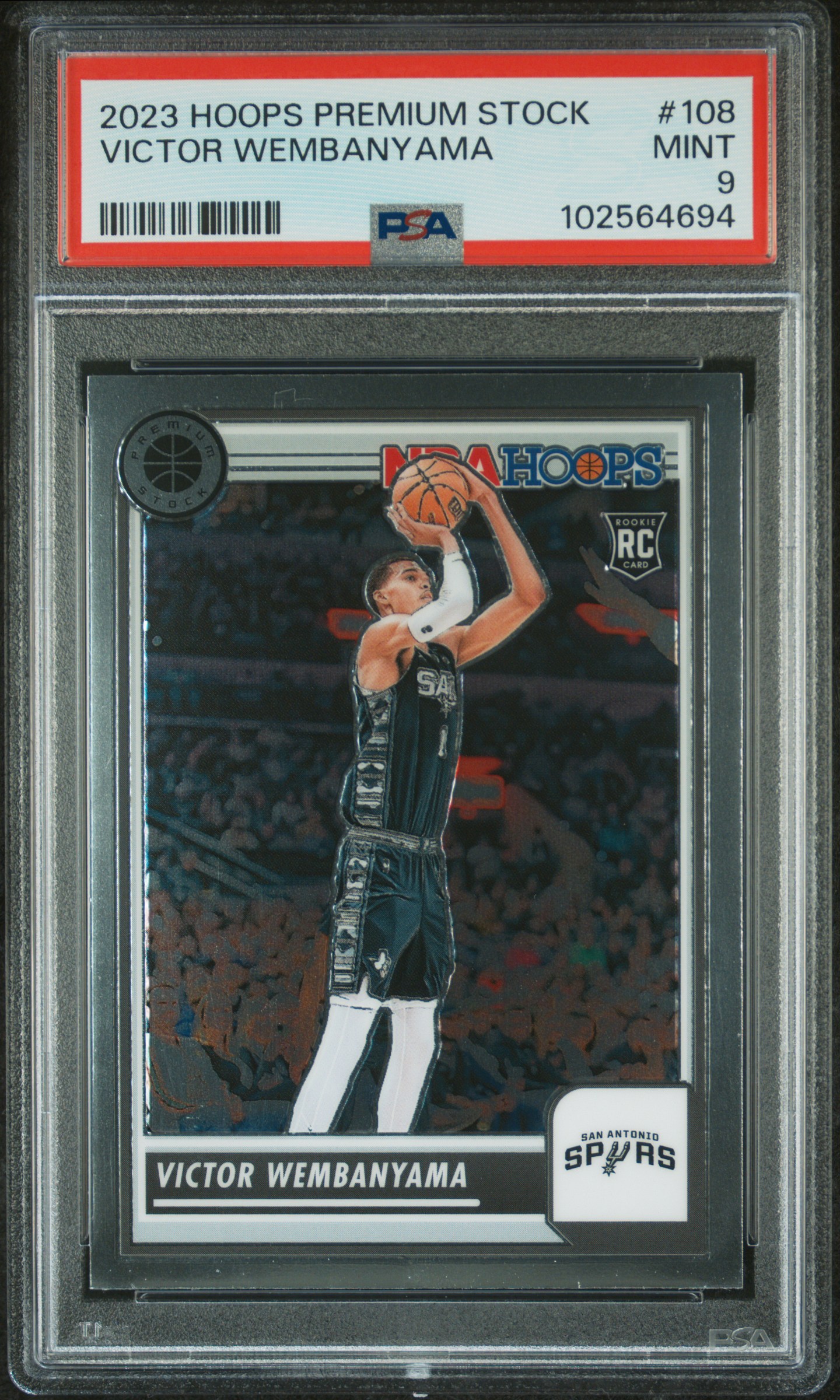2023 Panini Hoops Premium Stock Victor Wembanyama #108 Mint 9 front