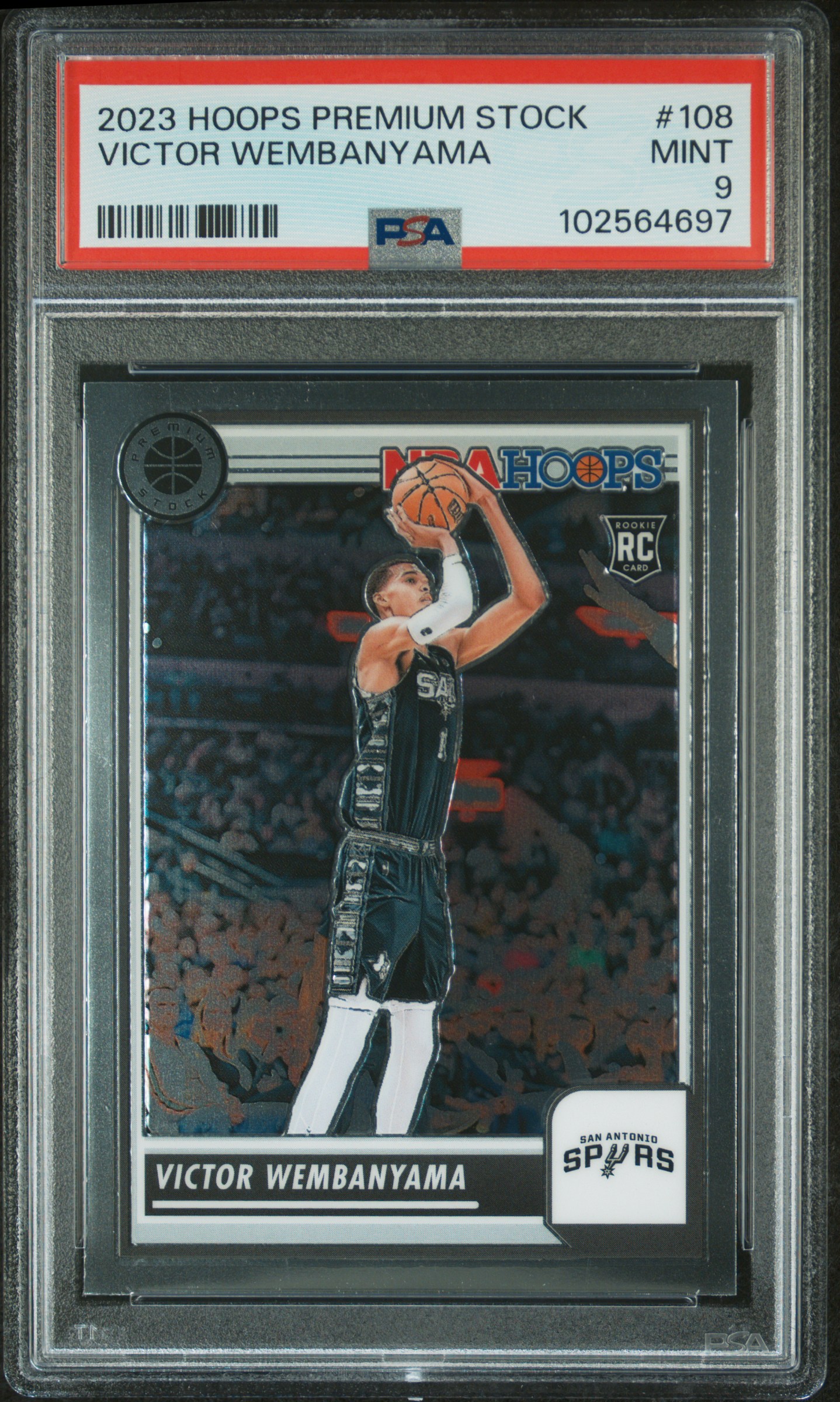 2023 Panini Hoops Premium Stock Victor Wembanyama #108 Mint 9 front