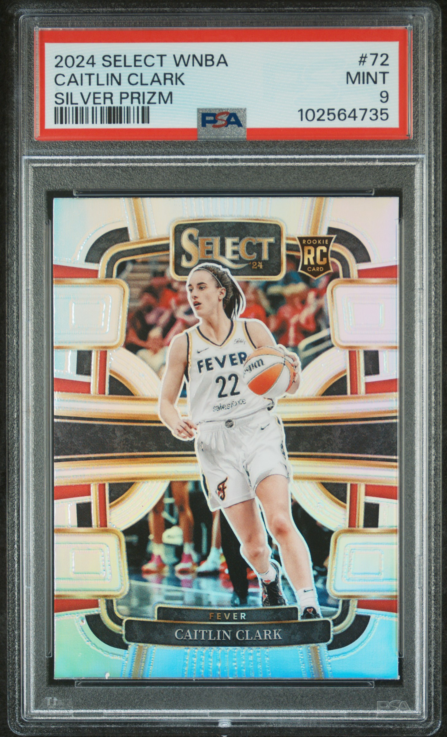 2024 Panini Select Wnba Caitlin Clark #72 (Silver Prizm) Mint 9 front