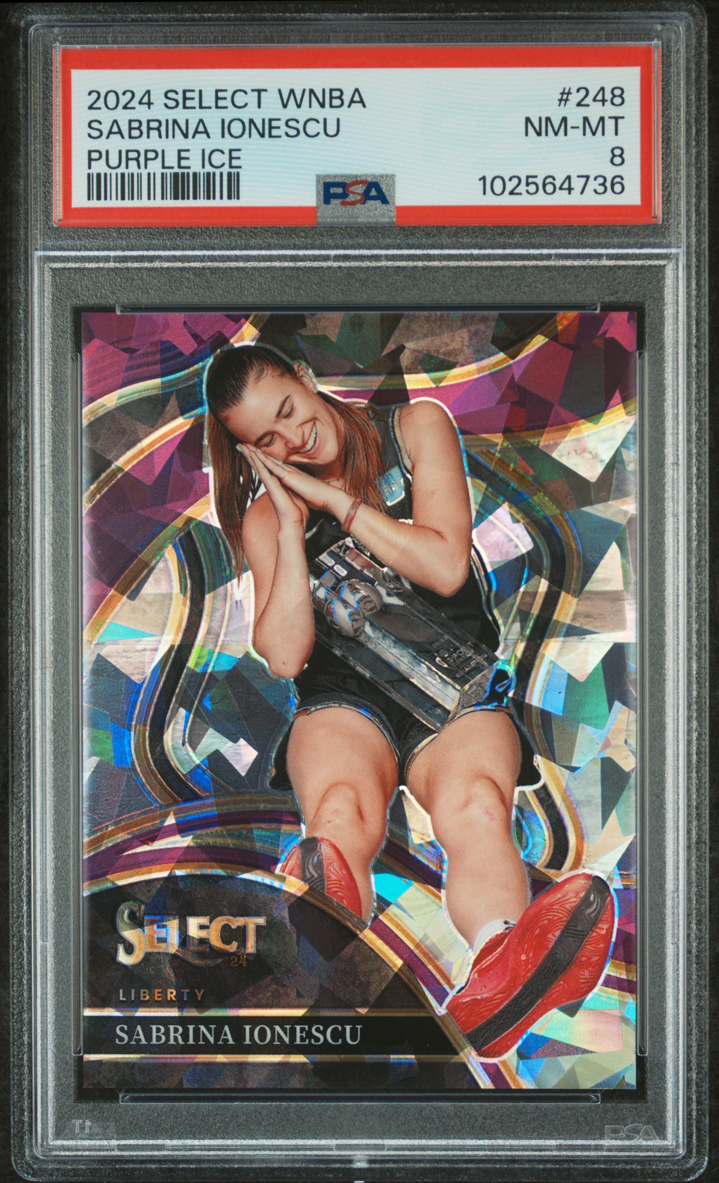 2024 Panini Select Wnba Sabrina Ionescu #248 (Purple Ice) Nm-Mt 8 front