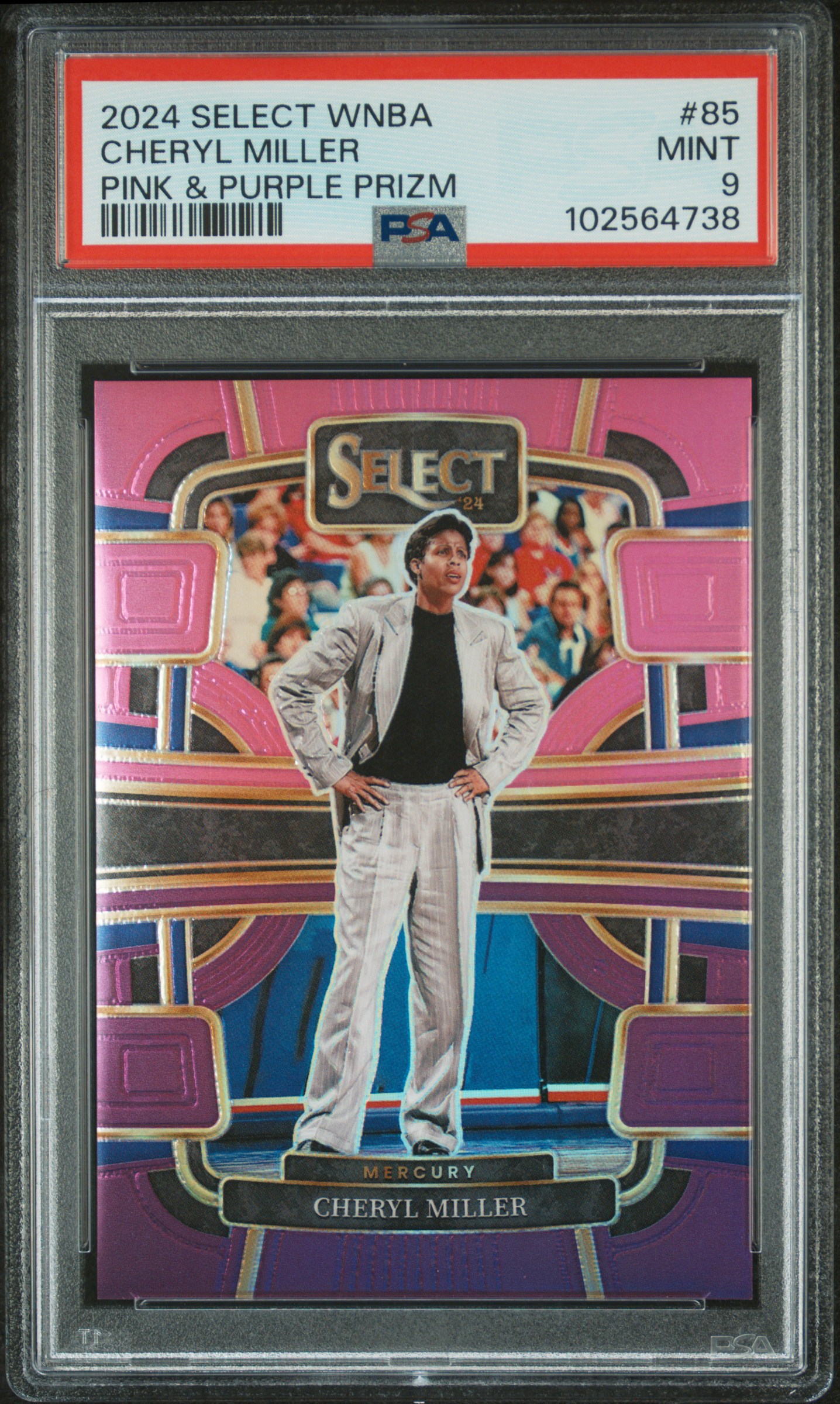 2024 Panini Select Wnba Cheryl Miller #85 (Pink & Purple Prizm) Mint 9 front