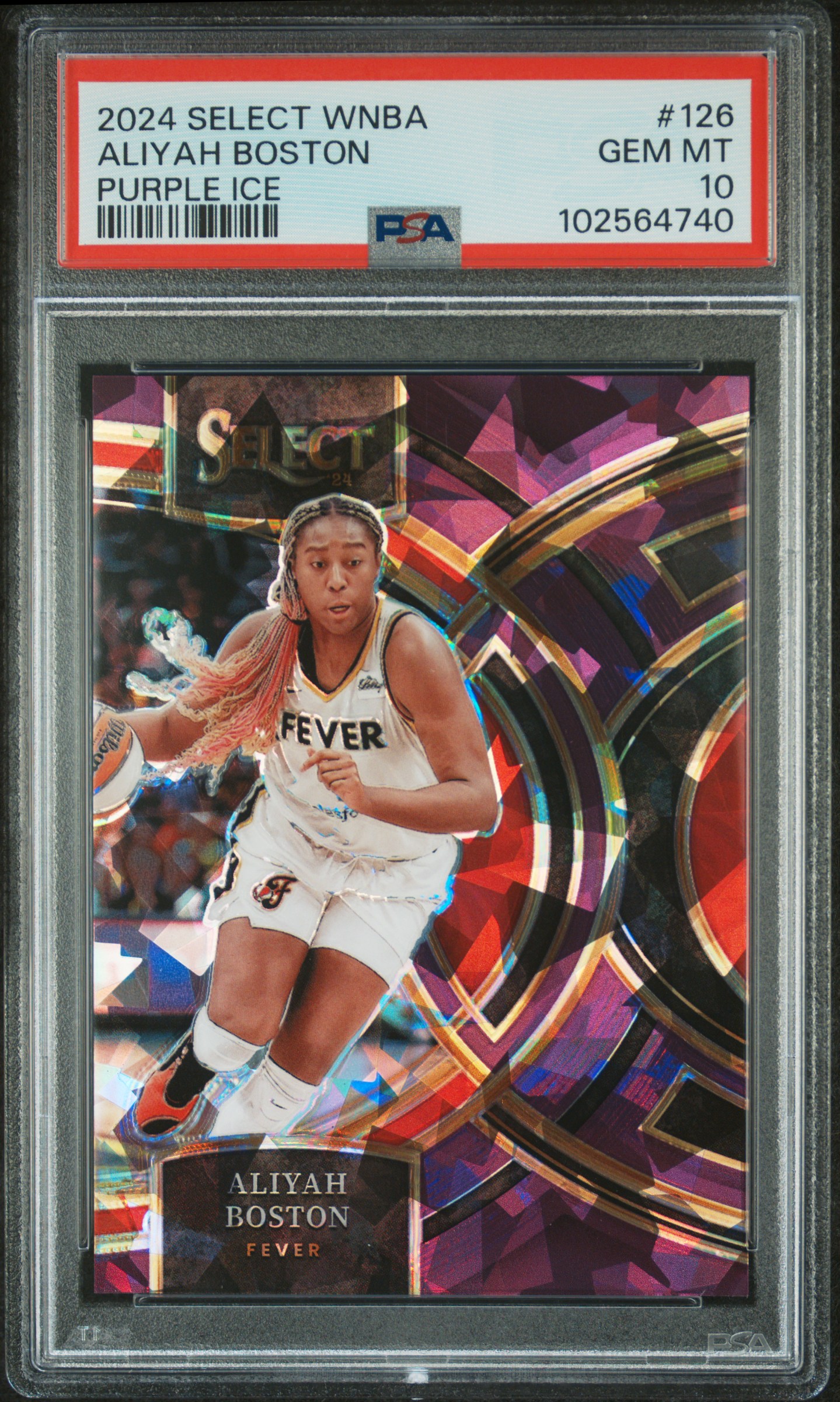2024 Panini Select Wnba Aliyah Boston #126 (Purple Ice) Gem Mt 10 front