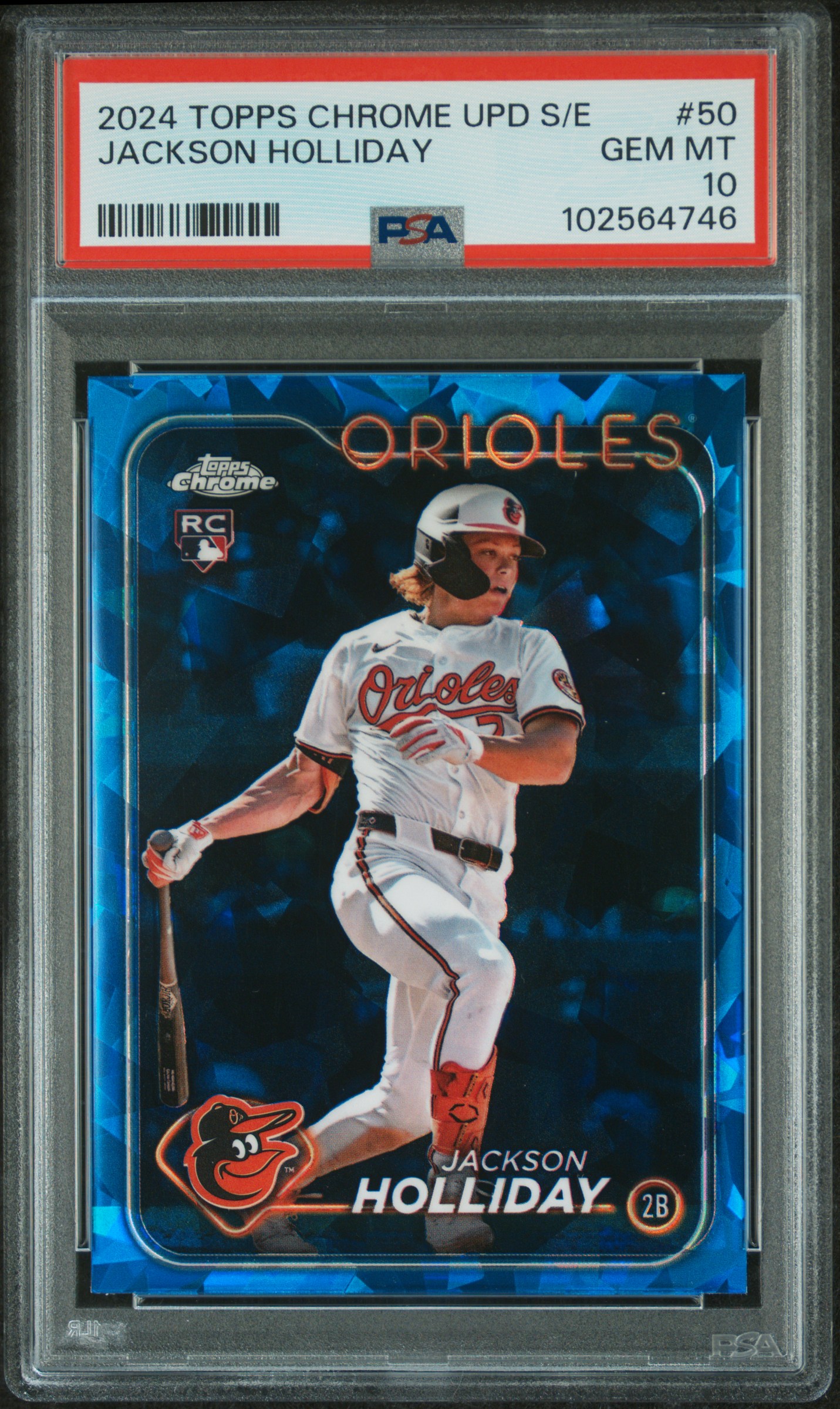2024 Topps Chrome Sapphire Update Series Jackson Holliday #50 Gem Mt 10 front