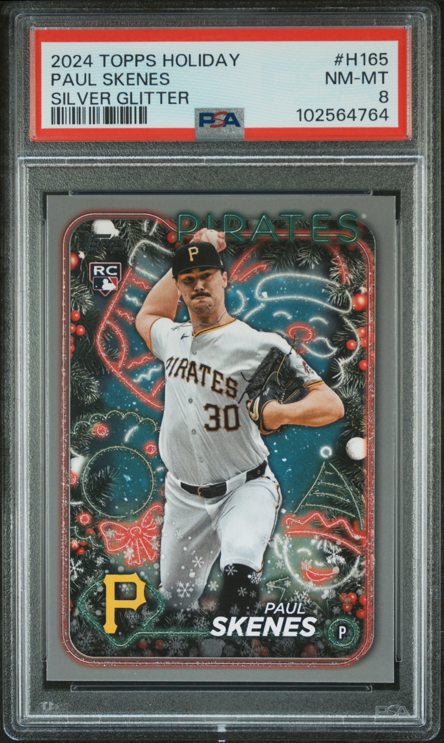 2024 Topps Holiday Paul Skenes #H165 (Silver Glitter) Nm-Mt 8 front