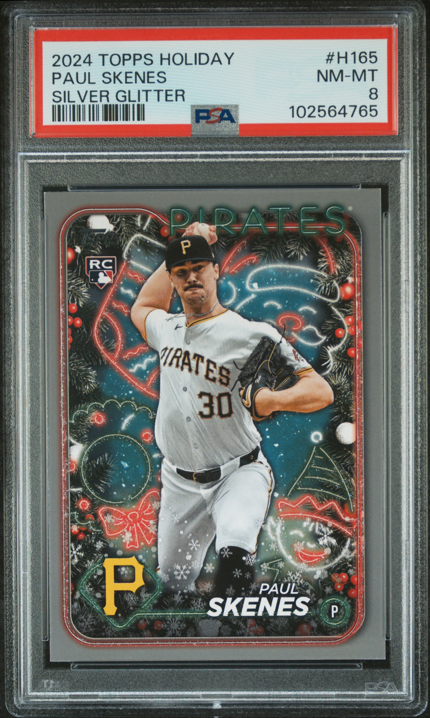2024 Topps Holiday Paul Skenes #H165 (Silver Glitter) Nm-Mt 8 front