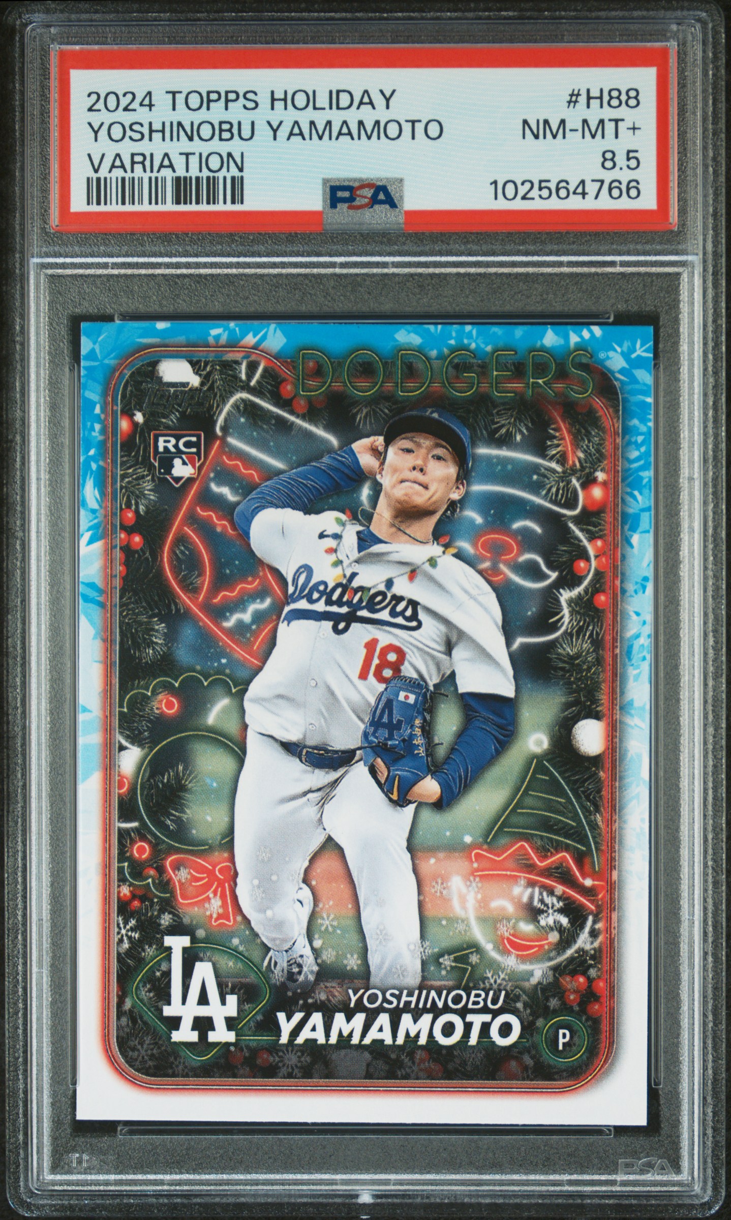 2024 Topps Holiday Yoshinobu Yamamoto #H88 (Variation) Nm-Mt+ 8.5 front