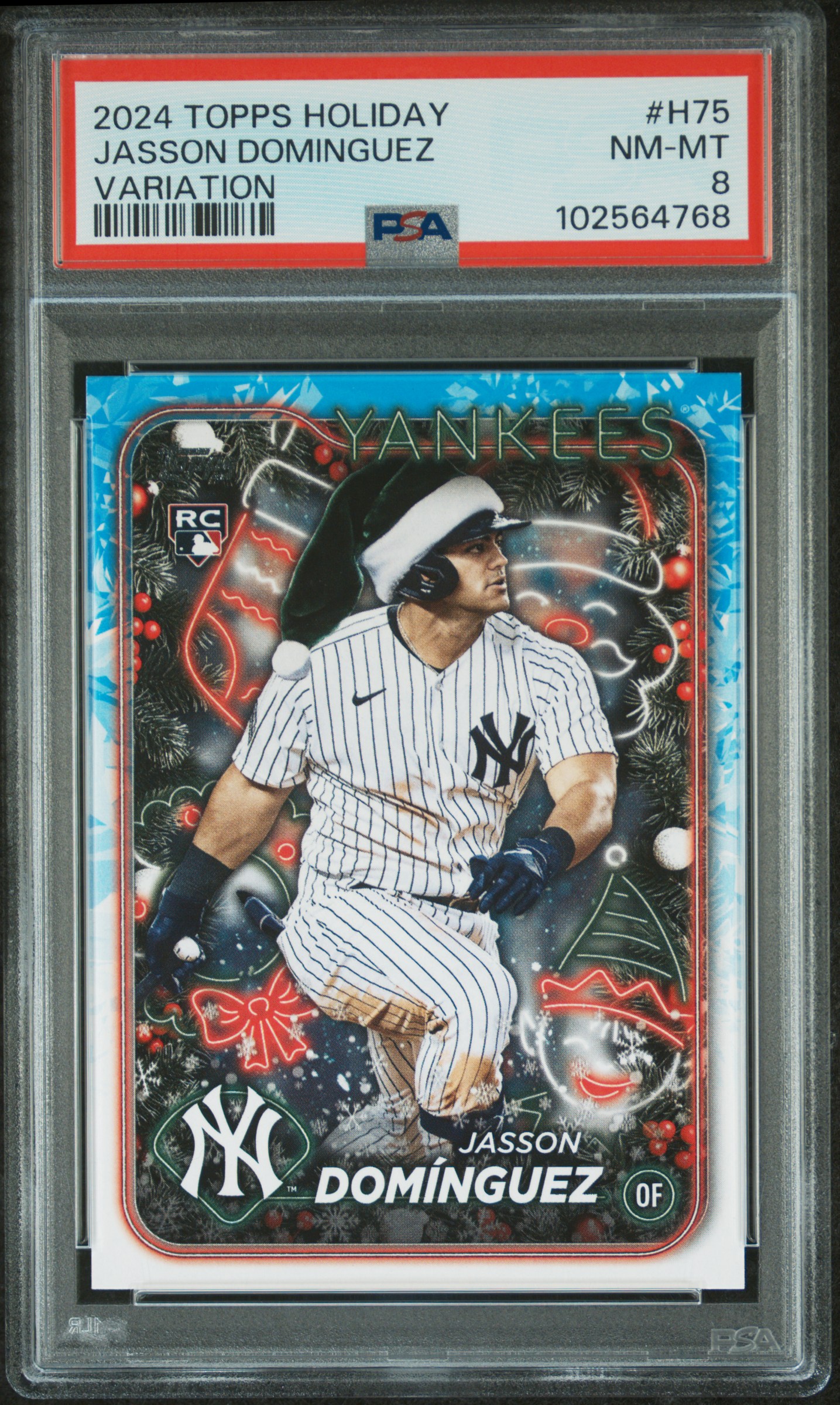 2024 Topps Holiday Jasson Dominguez #H75 (Variation) Nm-Mt 8 front