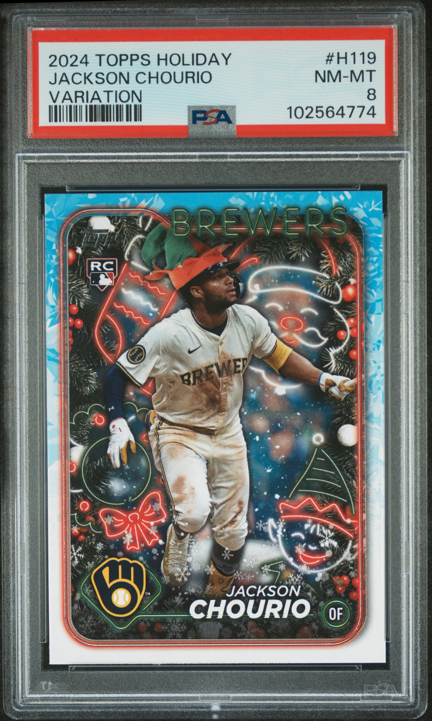 2024 Topps Holiday Jackson Chourio #H119 (Variation) Nm-Mt 8 front