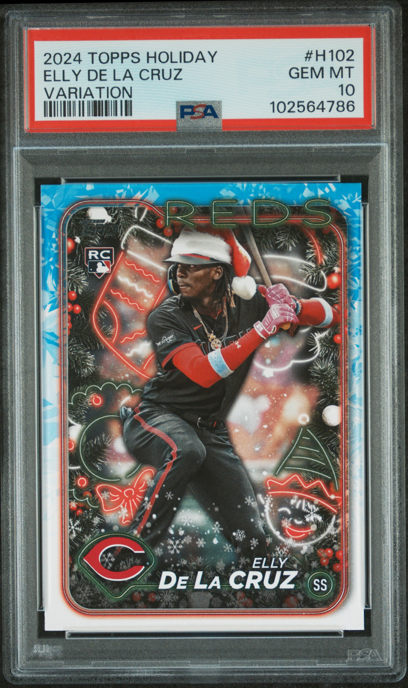 2024 Topps Holiday Elly De La Cruz #H102 (Variation) Gem Mt 10 front