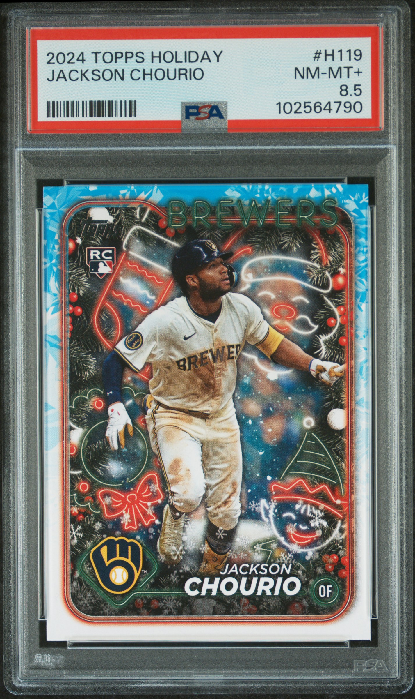 2024 Topps Holiday Jackson Chourio #H119 Nm-Mt+ 8.5 front