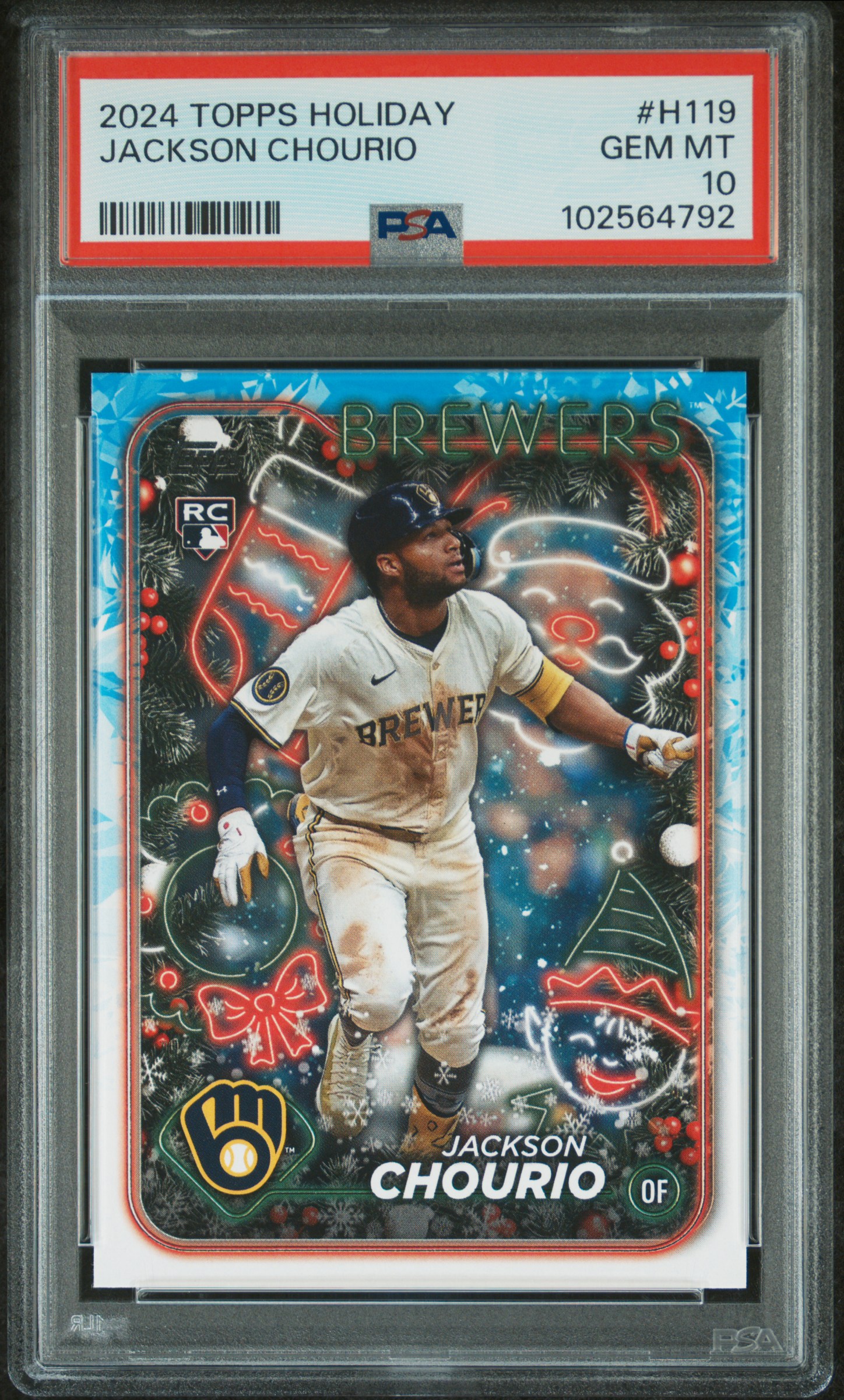 2024 Topps Holiday Jackson Chourio #H119 Gem Mt 10 front
