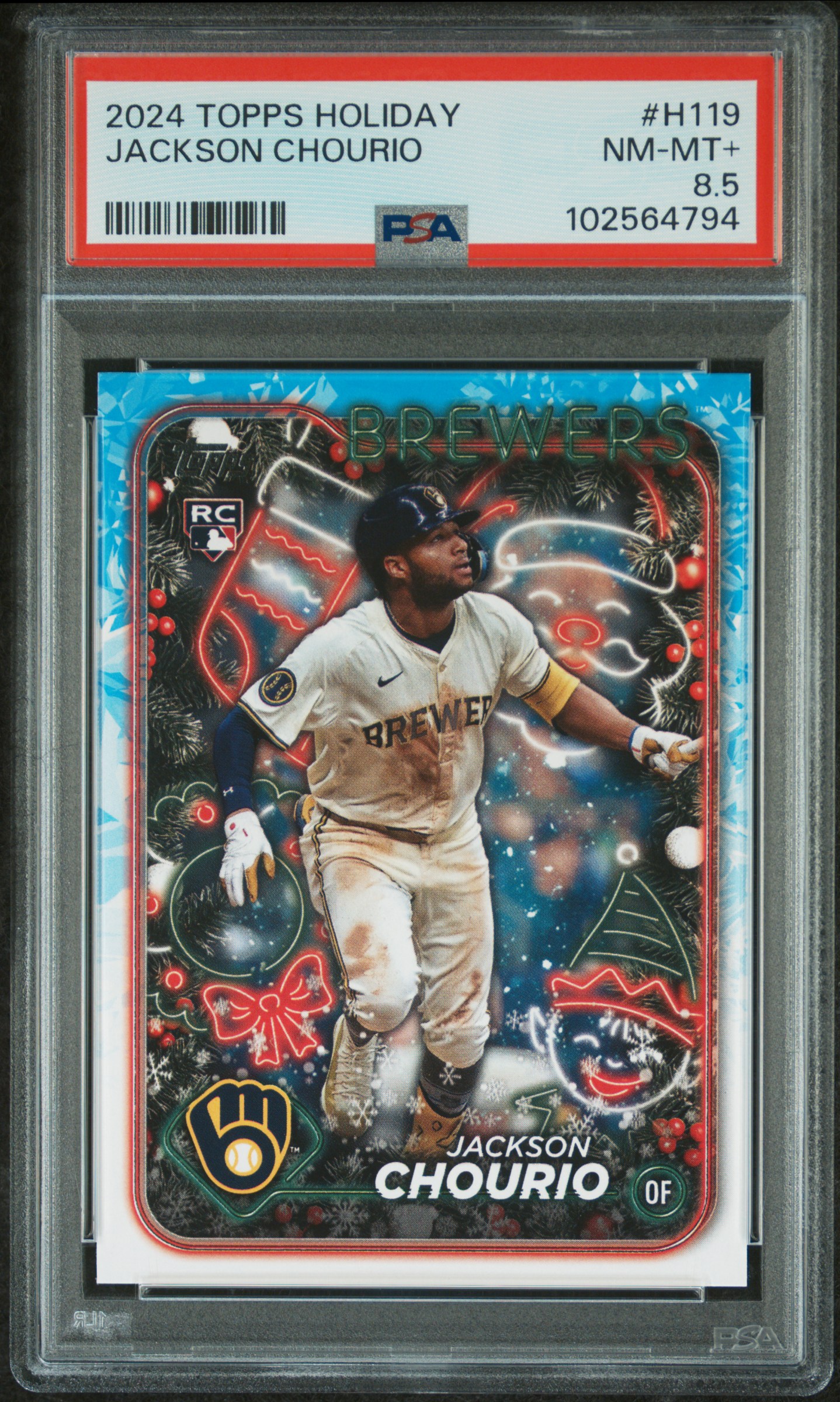 2024 Topps Holiday Jackson Chourio #H119 Nm-Mt+ 8.5 front