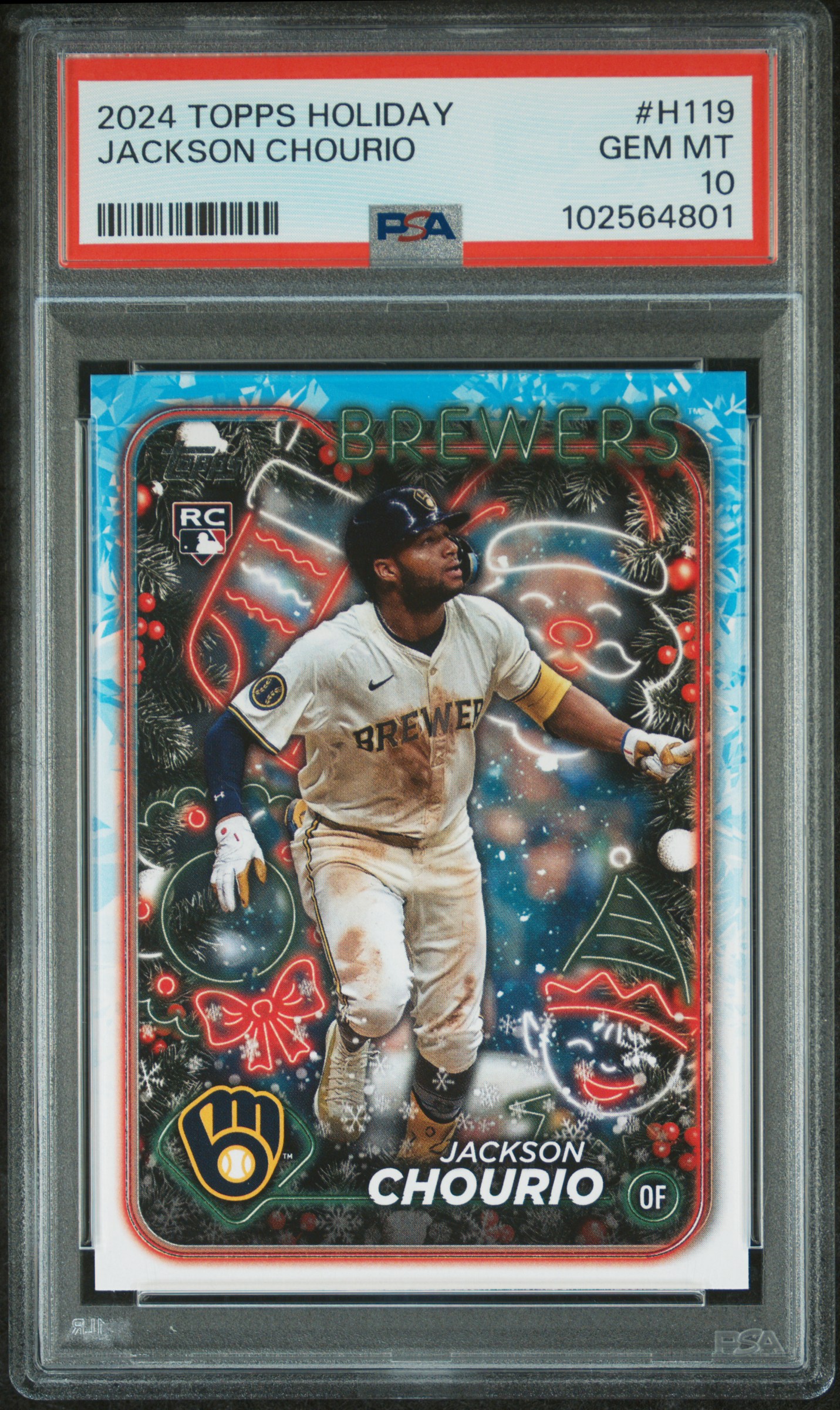 2024 Topps Holiday Jackson Chourio #H119 Gem Mt 10 front