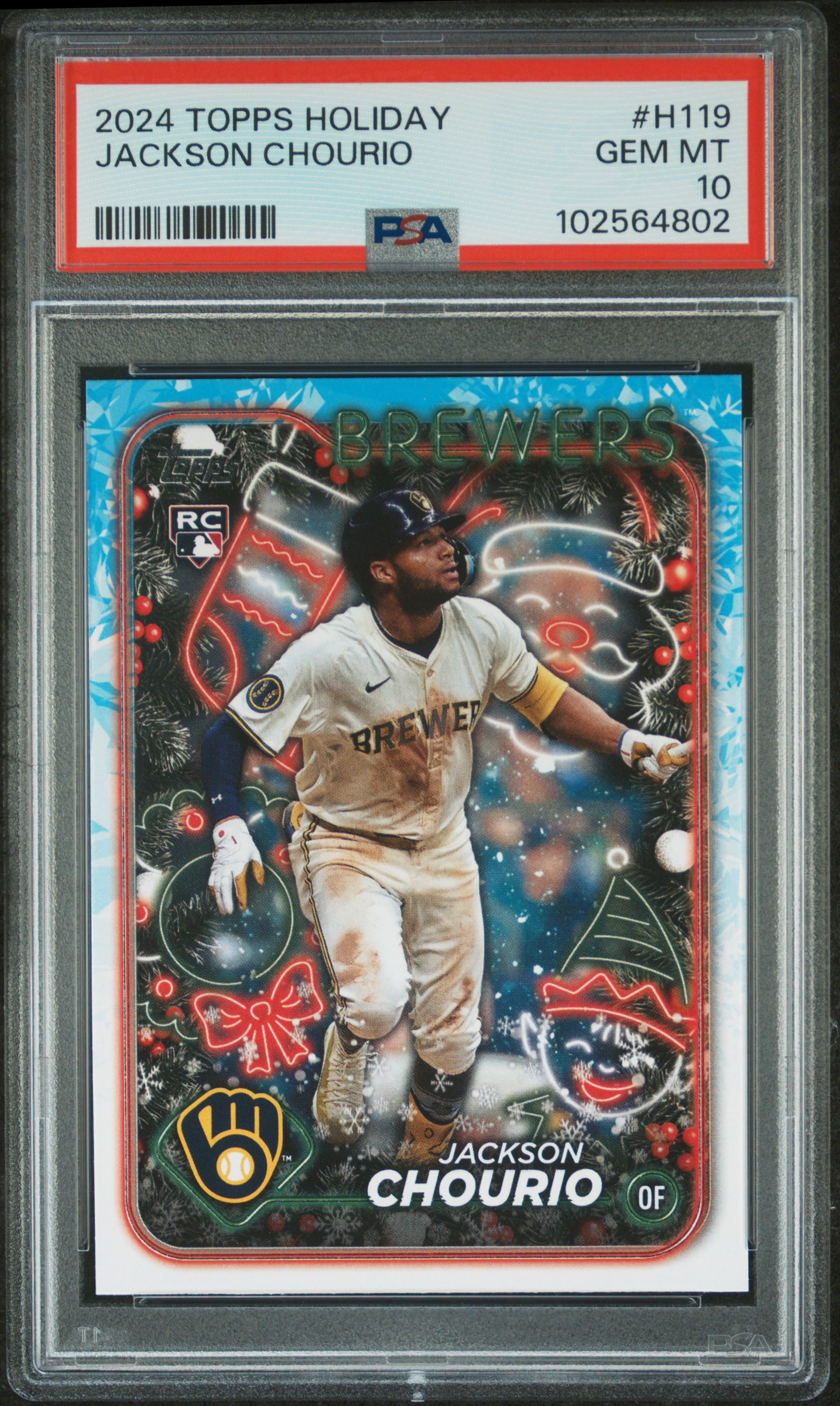 2024 Topps Holiday Jackson Chourio #H119 Gem Mt 10 front