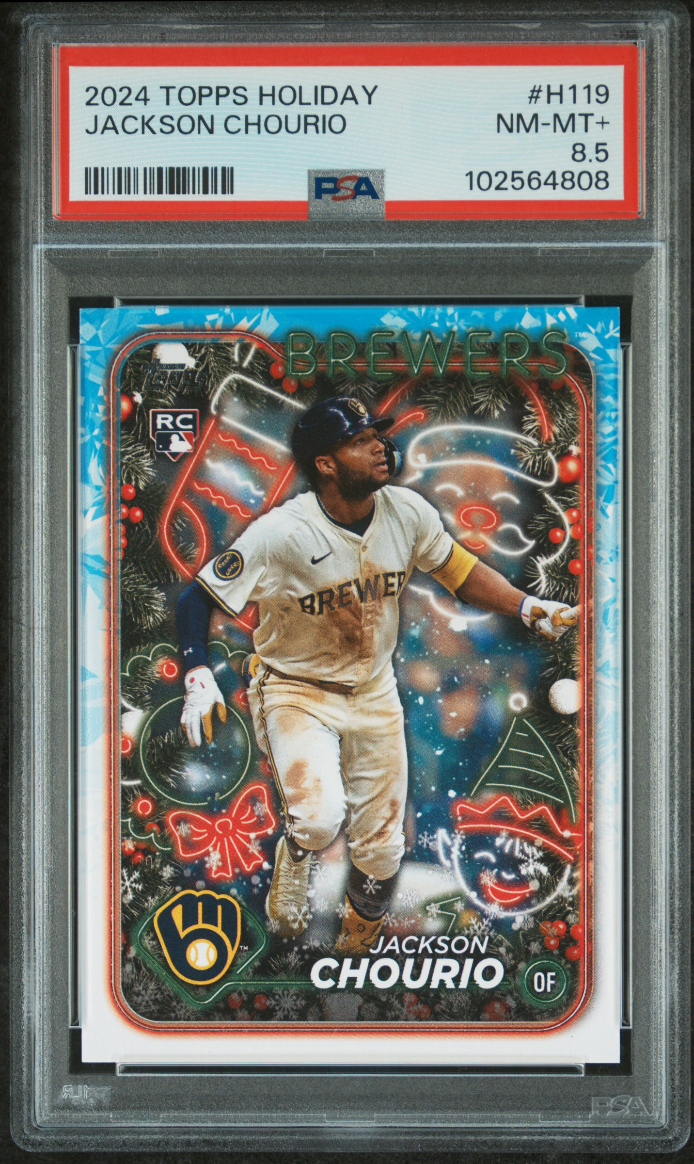 2024 Topps Holiday Jackson Chourio #H119 Nm-Mt+ 8.5 front