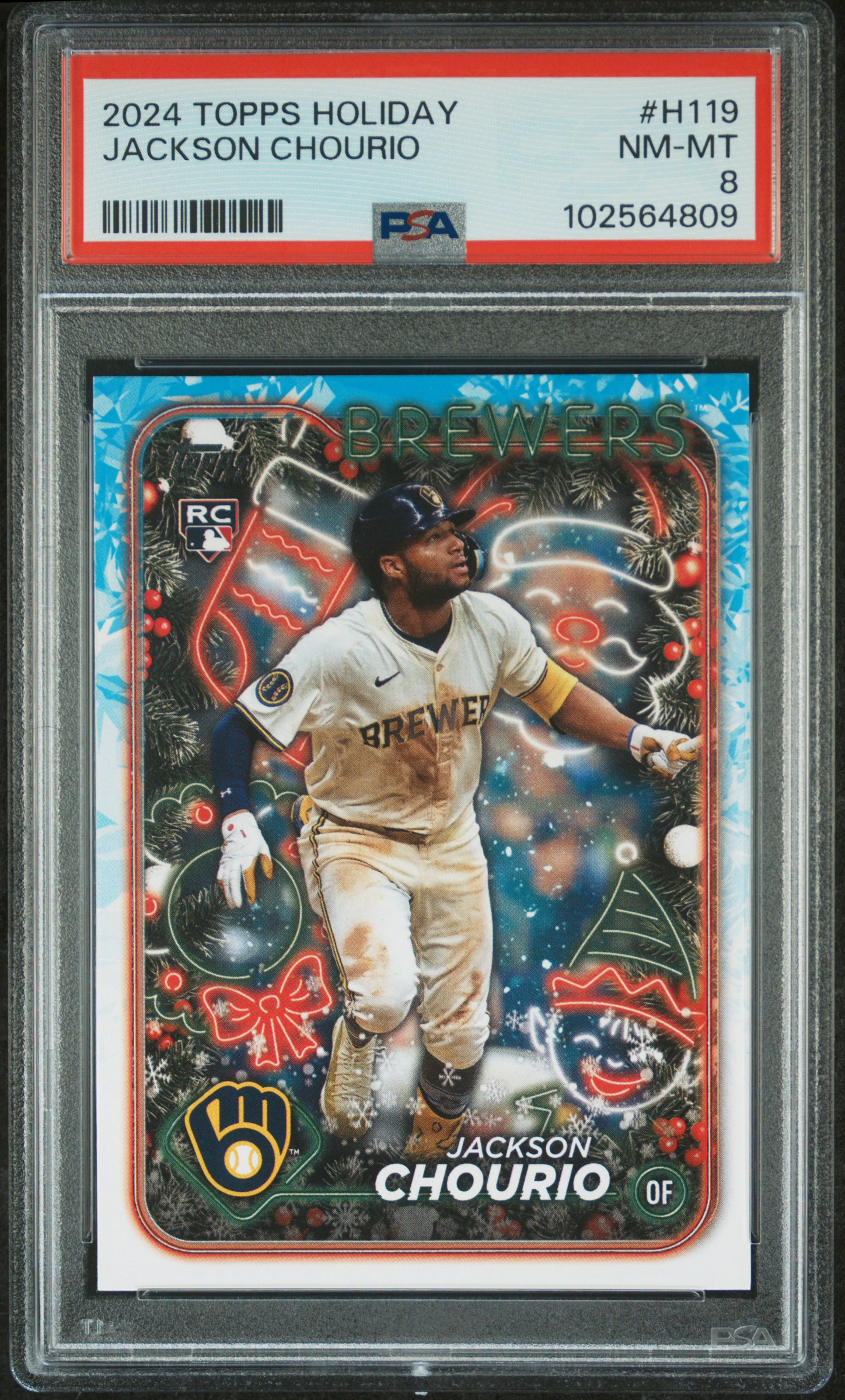 2024 Topps Holiday Jackson Chourio #H119 Nm-Mt 8 front