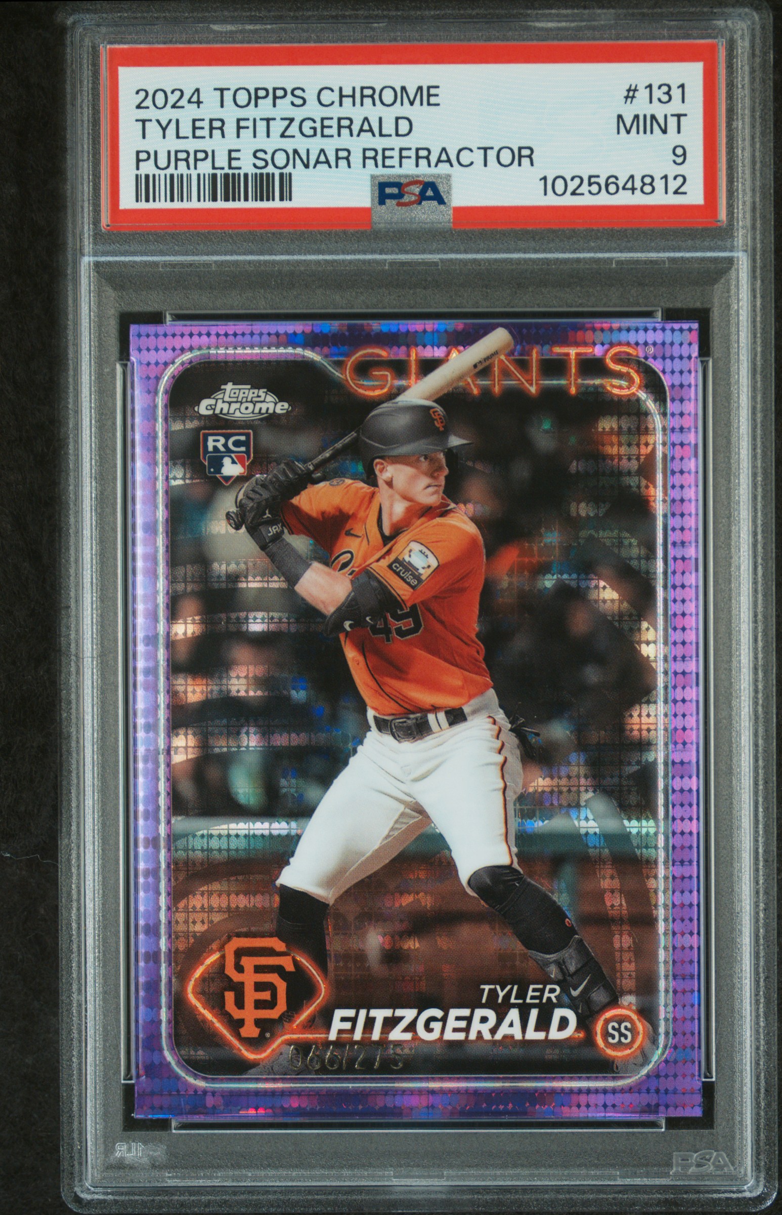 2024 Topps Chrome Tyler Fitzgerald #131 (Purple Sonar Refractor) Mint 9 front