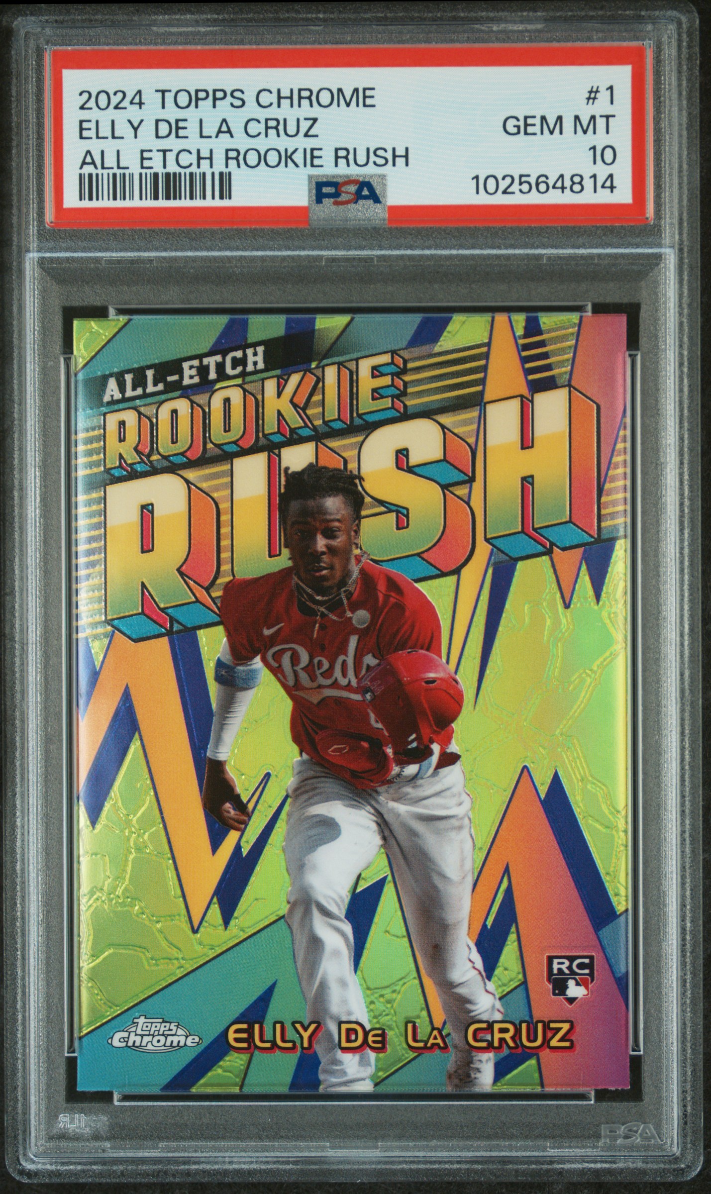 2024 Topps Chrome Chrome All Etch Rookie Rush Elly De La Cruz #1 Gem Mt 10 front