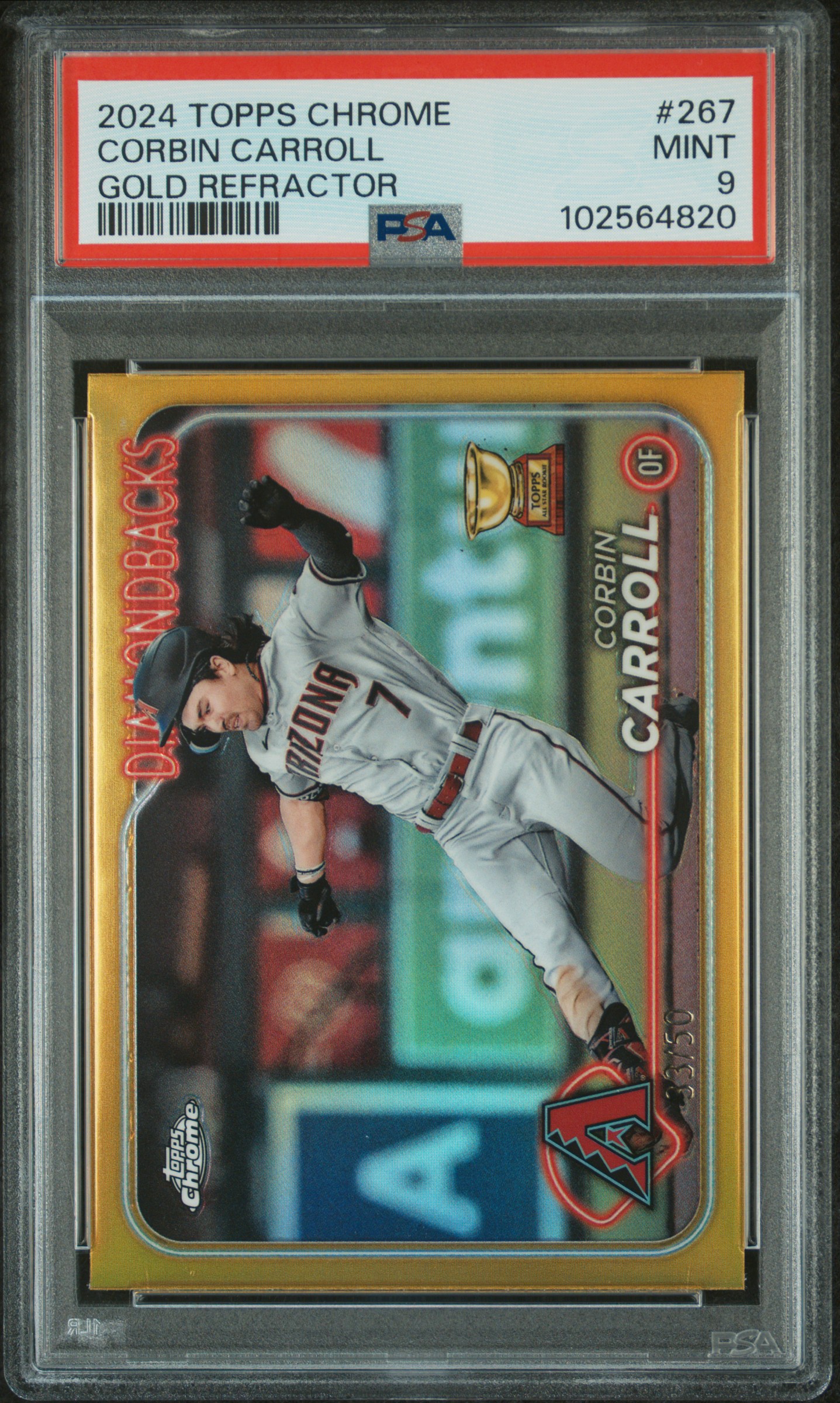 2024 Topps Chrome Corbin Carroll #267 (Gold Refractor) Mint 9 front