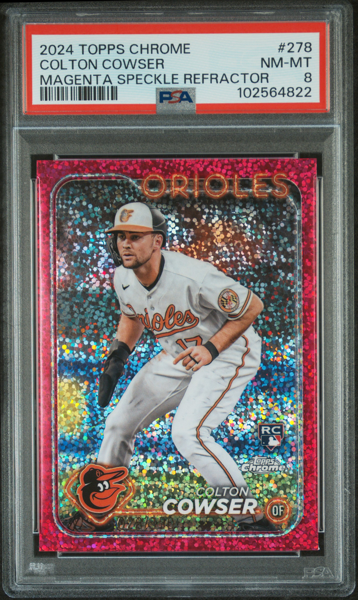 2024 Topps Chrome Colton Cowser #278 (Magenta Speckle Refractor) Nm-Mt 8 front
