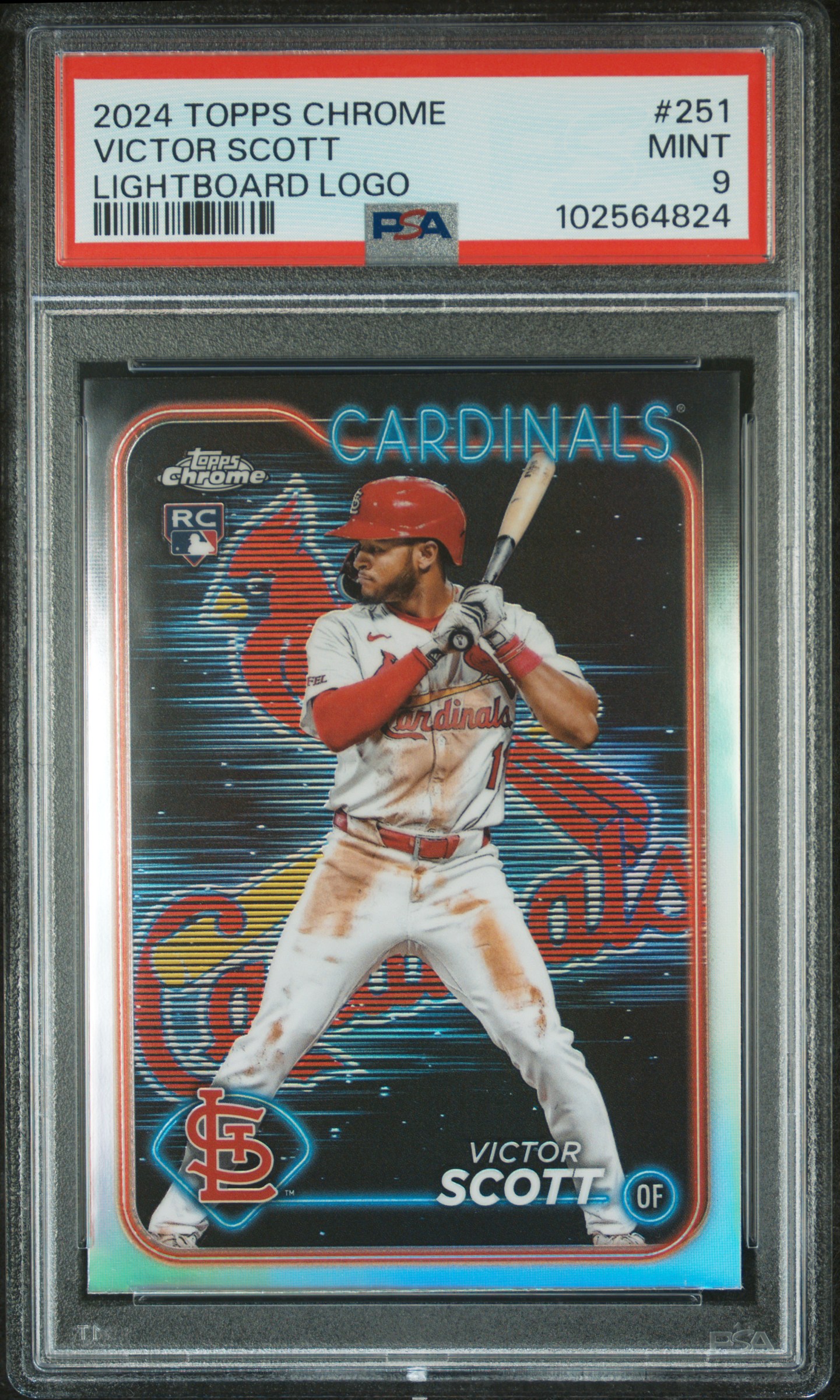 2024 Topps Chrome Victor Scott #251 (Lightboard Logo) Mint 9 front