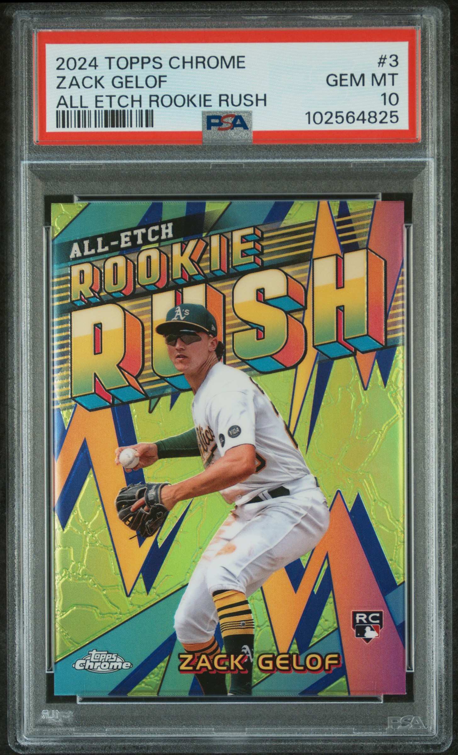 2024 Topps Chrome Chrome All Etch Rookie Rush Zack Gelof #3 Gem Mt 10 front