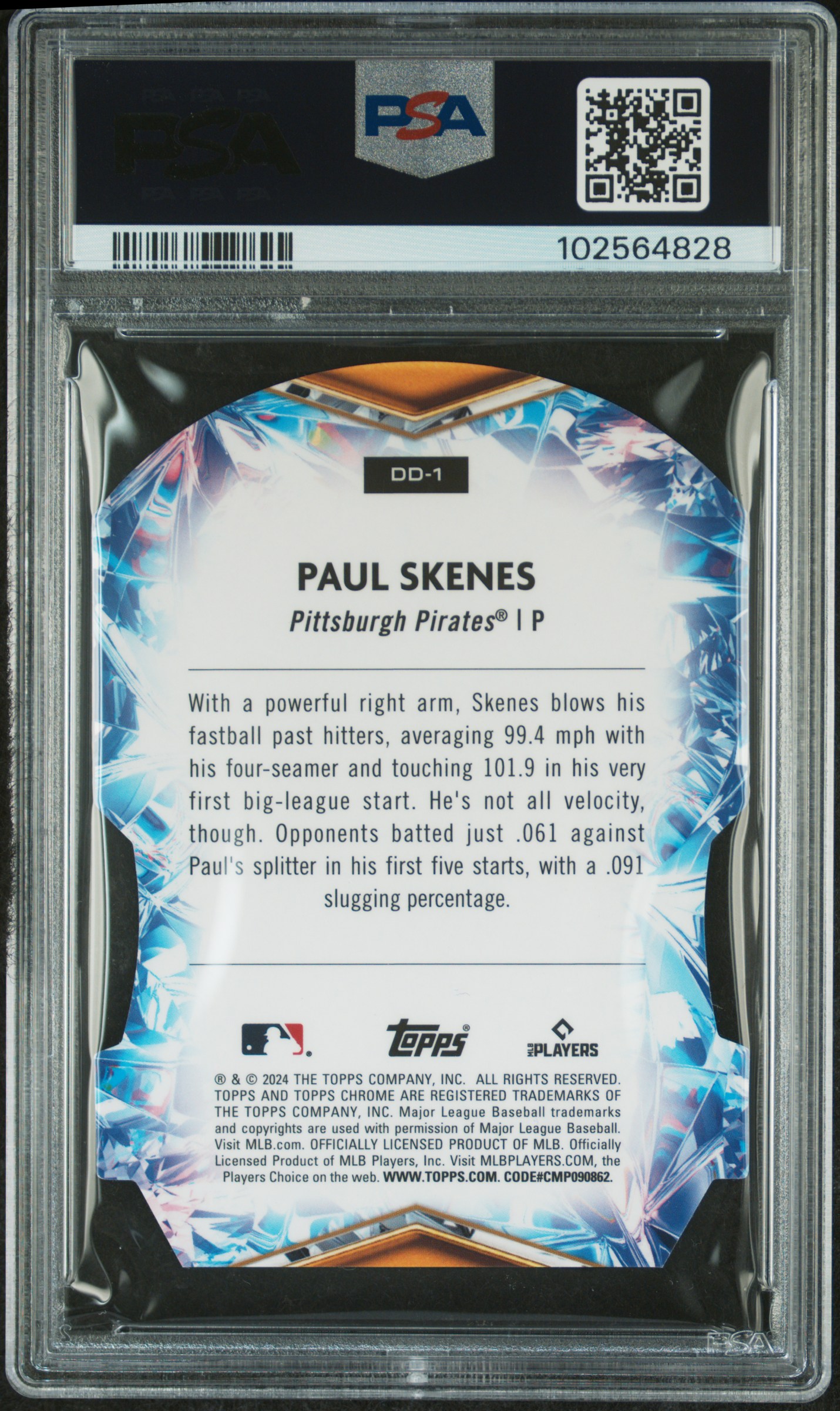 2024 Topps Chrome Update Diamond Dominance Paul Skenes #Dd1 Nm-Mt 8 back