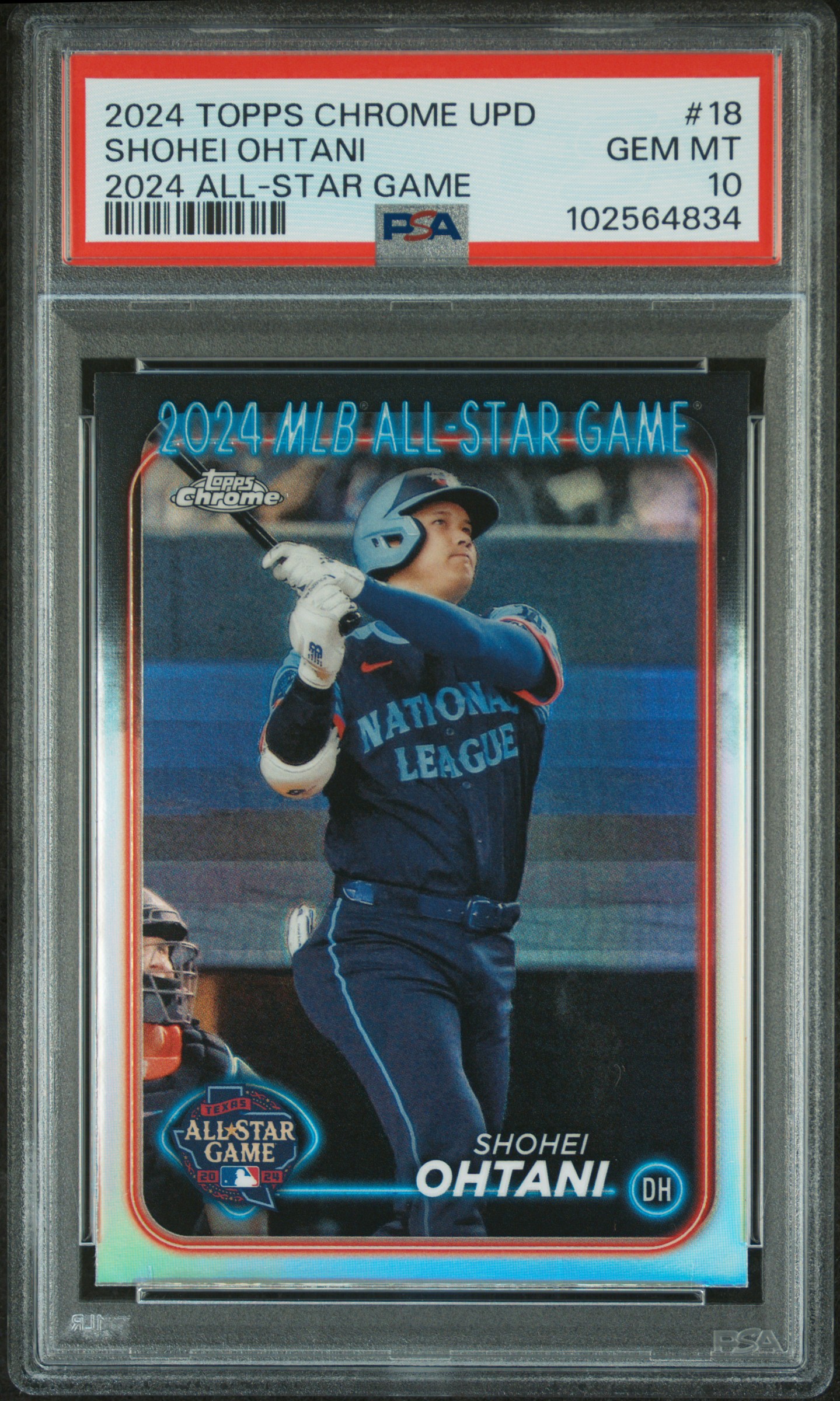 2024 Topps Chrome Update 2024 All-Star Game Chrome Shohei Ohtani #18 Gem Mt 10 front