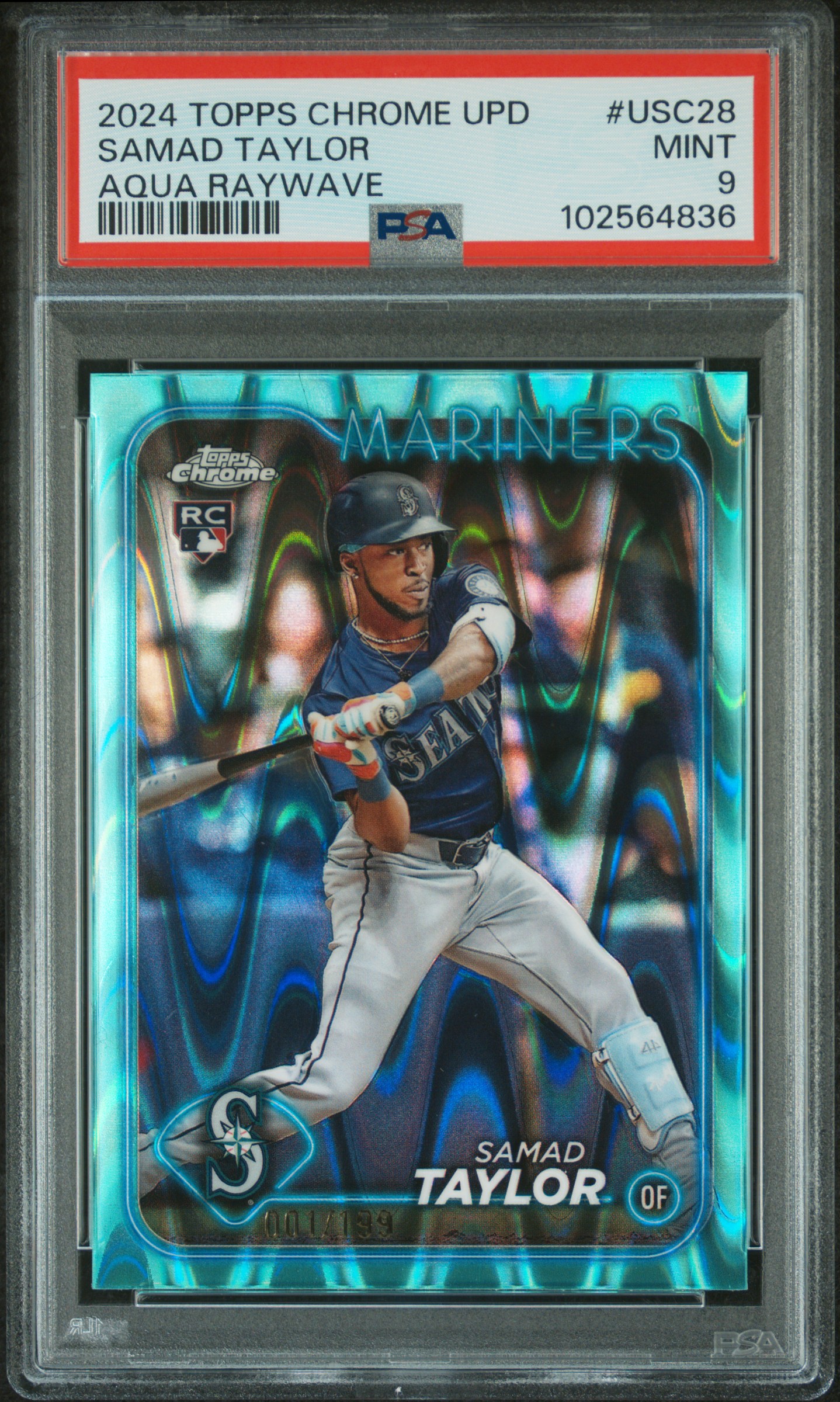 2024 Topps Chrome Update Samad Taylor #Usc28 (Aqua Raywave) Mint 9 front