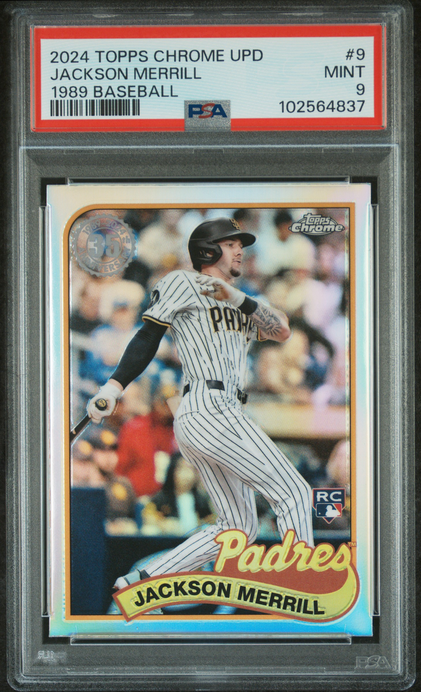 2024 Topps Chrome Update 1989 Topps Baseball Jackson Merrill #9 Mint 9 front