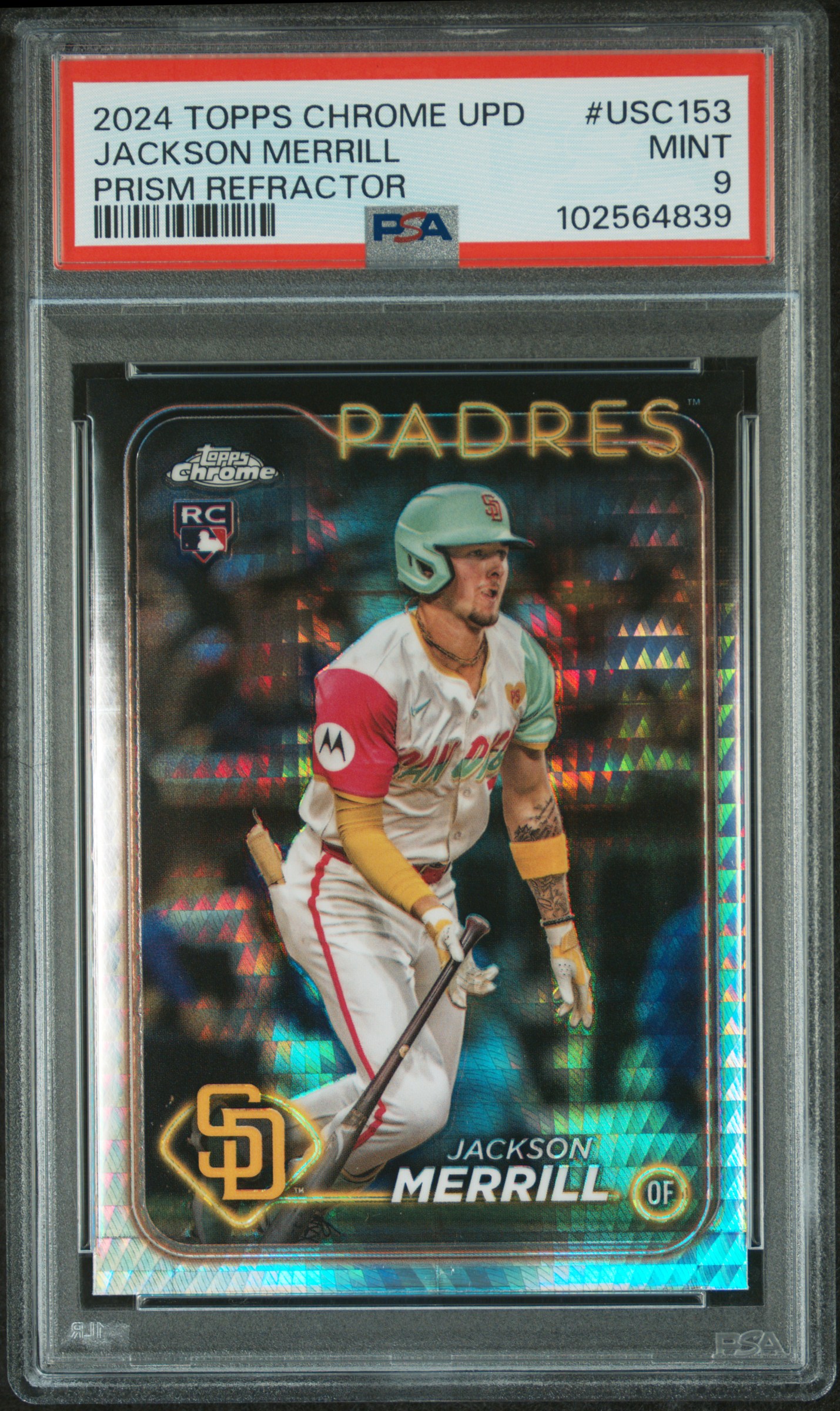 2024 Topps Chrome Update Jackson Merrill #Usc153 (Prism Refractor) Mint 9 front