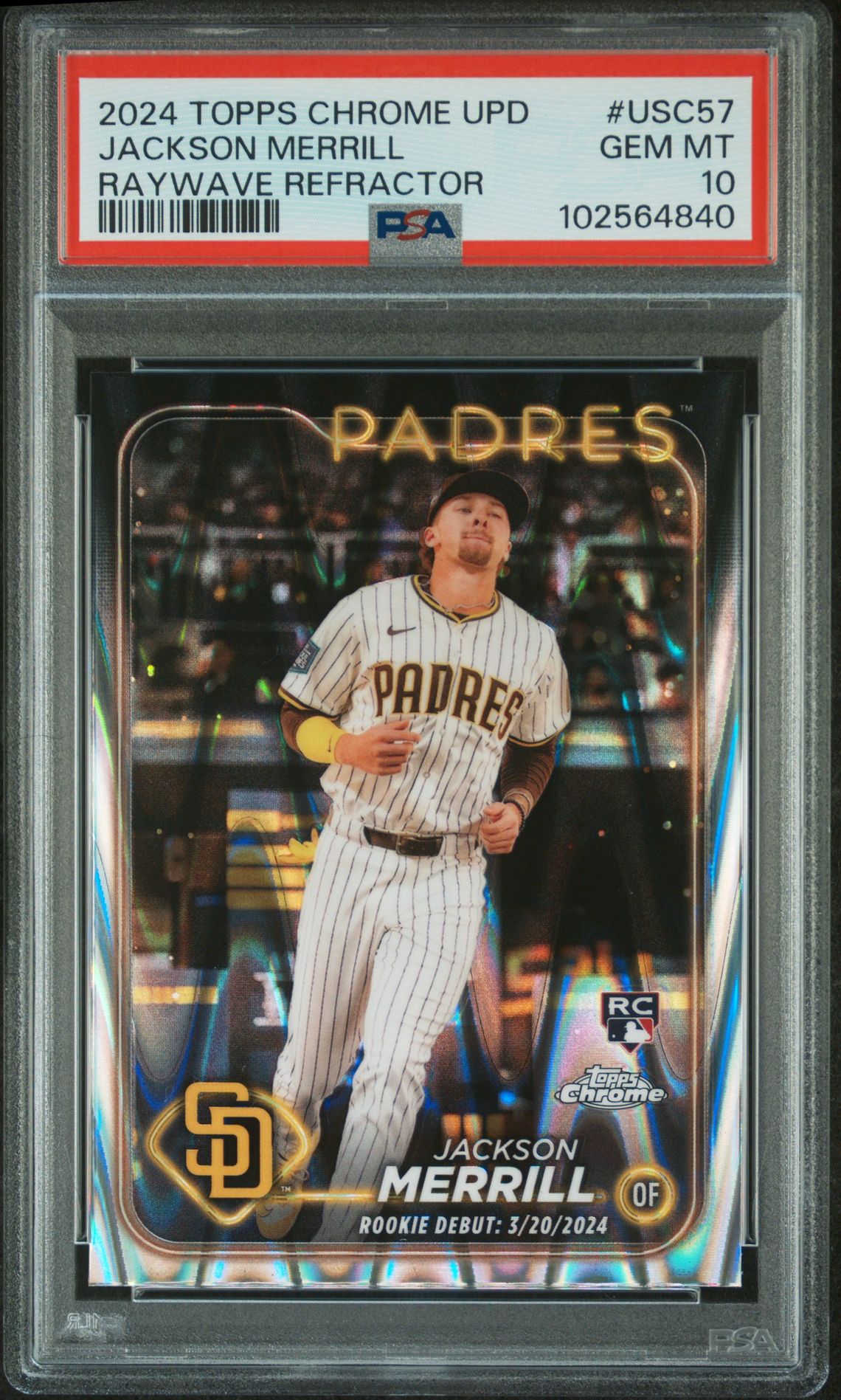 2024 Topps Chrome Update Jackson Merrill #Usc57 (Raywave Refractor) Gem Mt 10 front