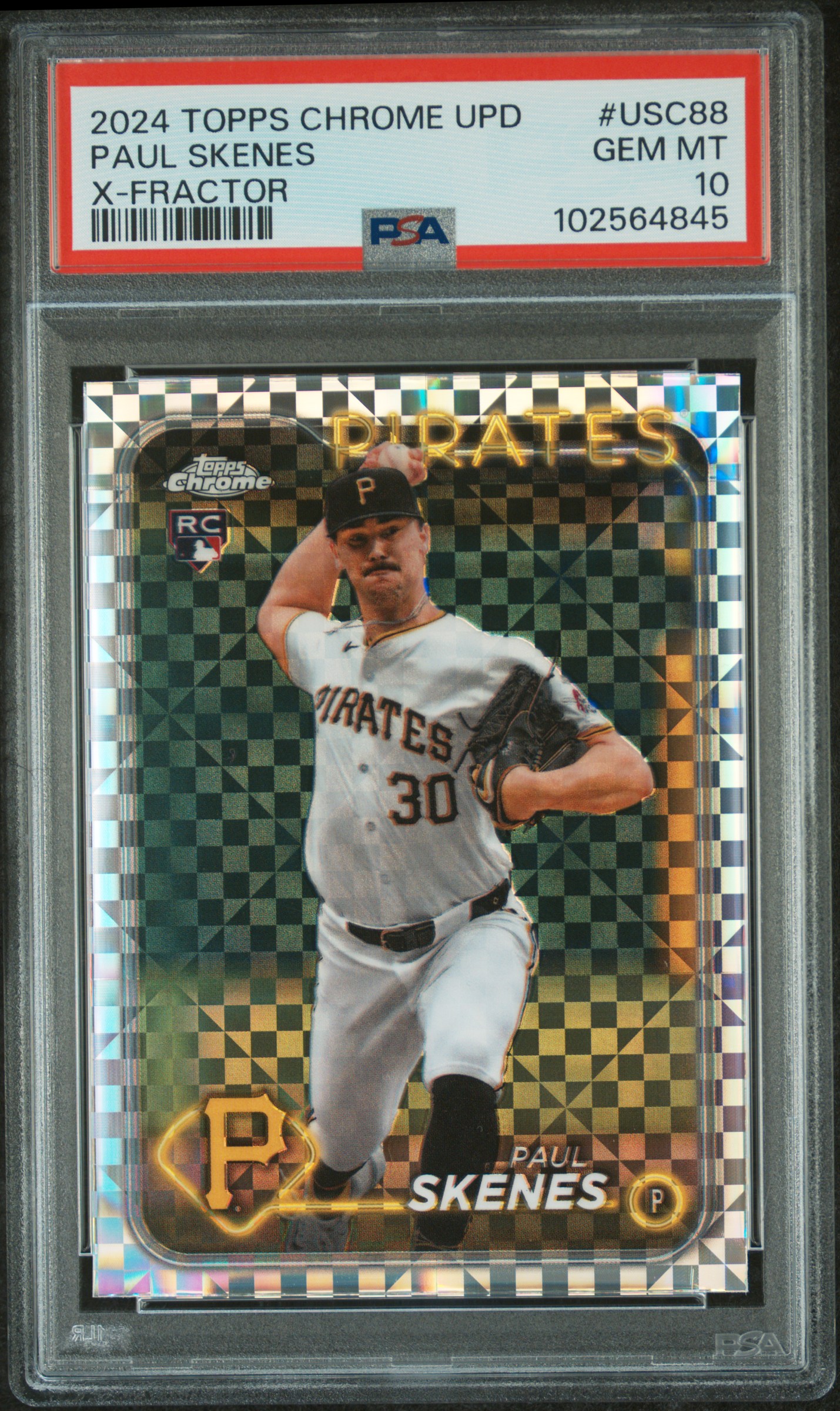 2024 Topps Chrome Update Paul Skenes #Usc88 (X-Fractor) Gem Mt 10 front