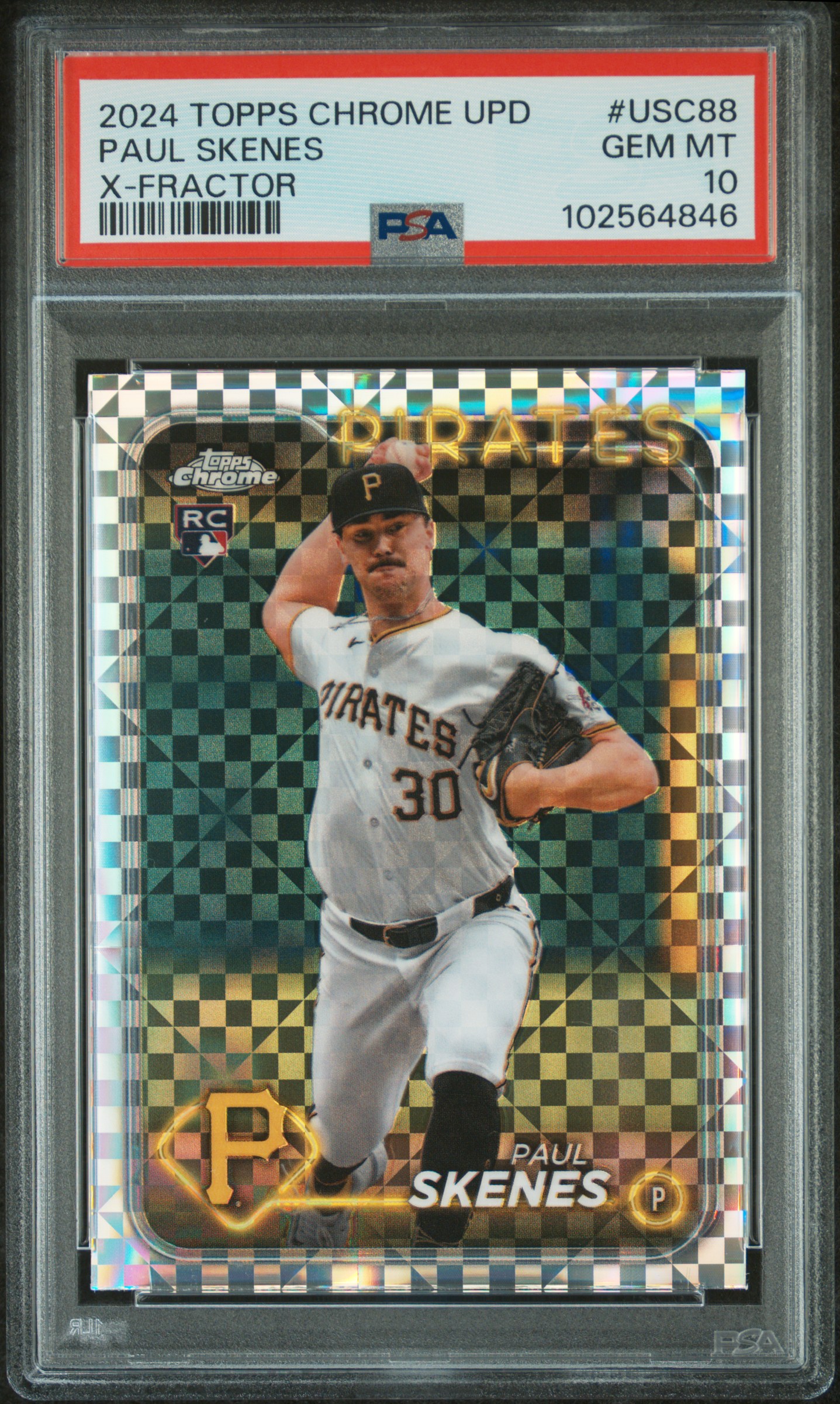 2024 Topps Chrome Update Paul Skenes #Usc88 (X-Fractor) Gem Mt 10 front