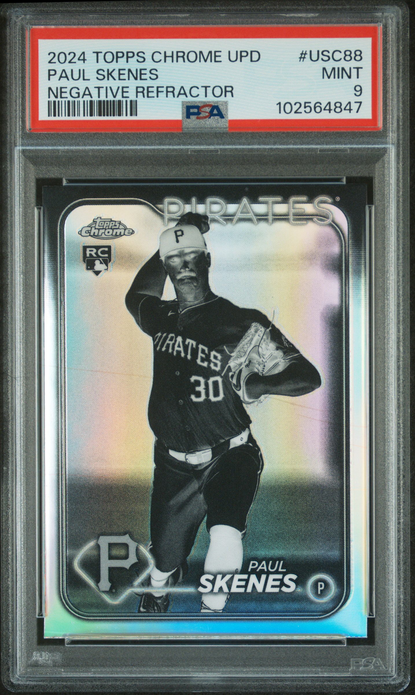 2024 Topps Chrome Update Paul Skenes #Usc88 (Negative Refractor) Mint 9 front