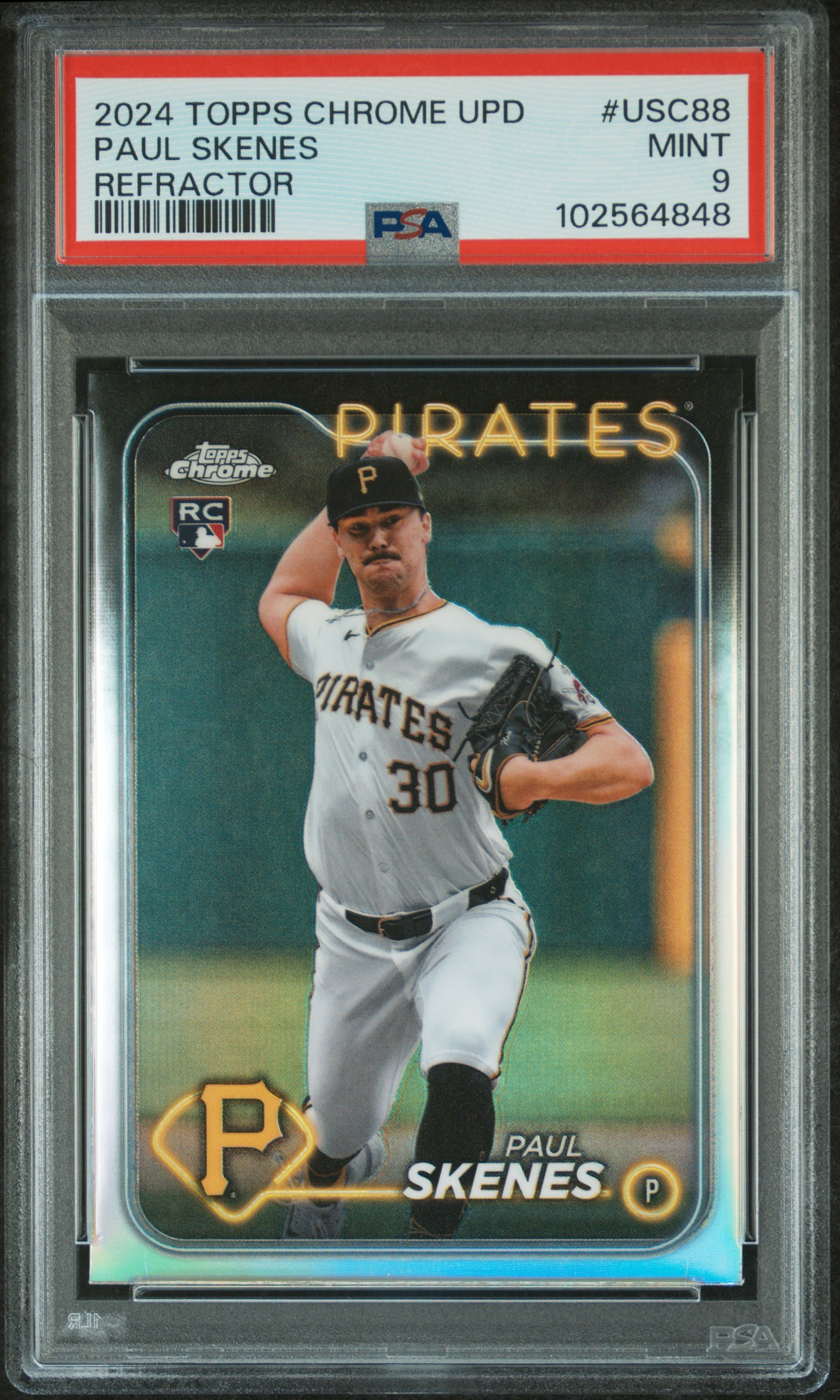 2024 Topps Chrome Update Paul Skenes #Usc88 (Refractor) Mint 9 front