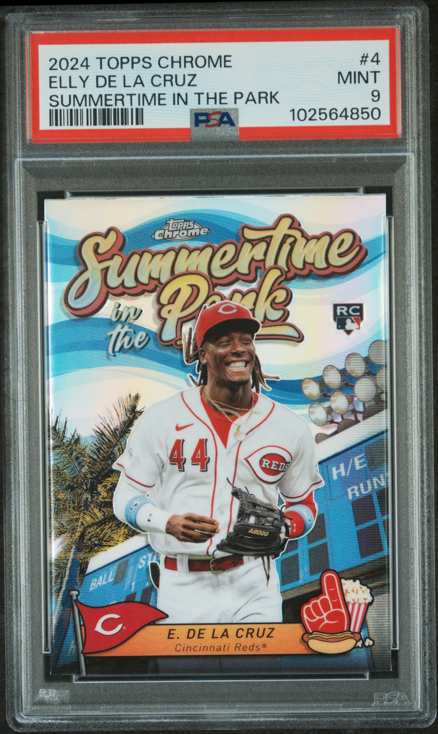 2024 Topps Chrome Summertime In The Park Elly De La Cruz #4 Mint 9 front