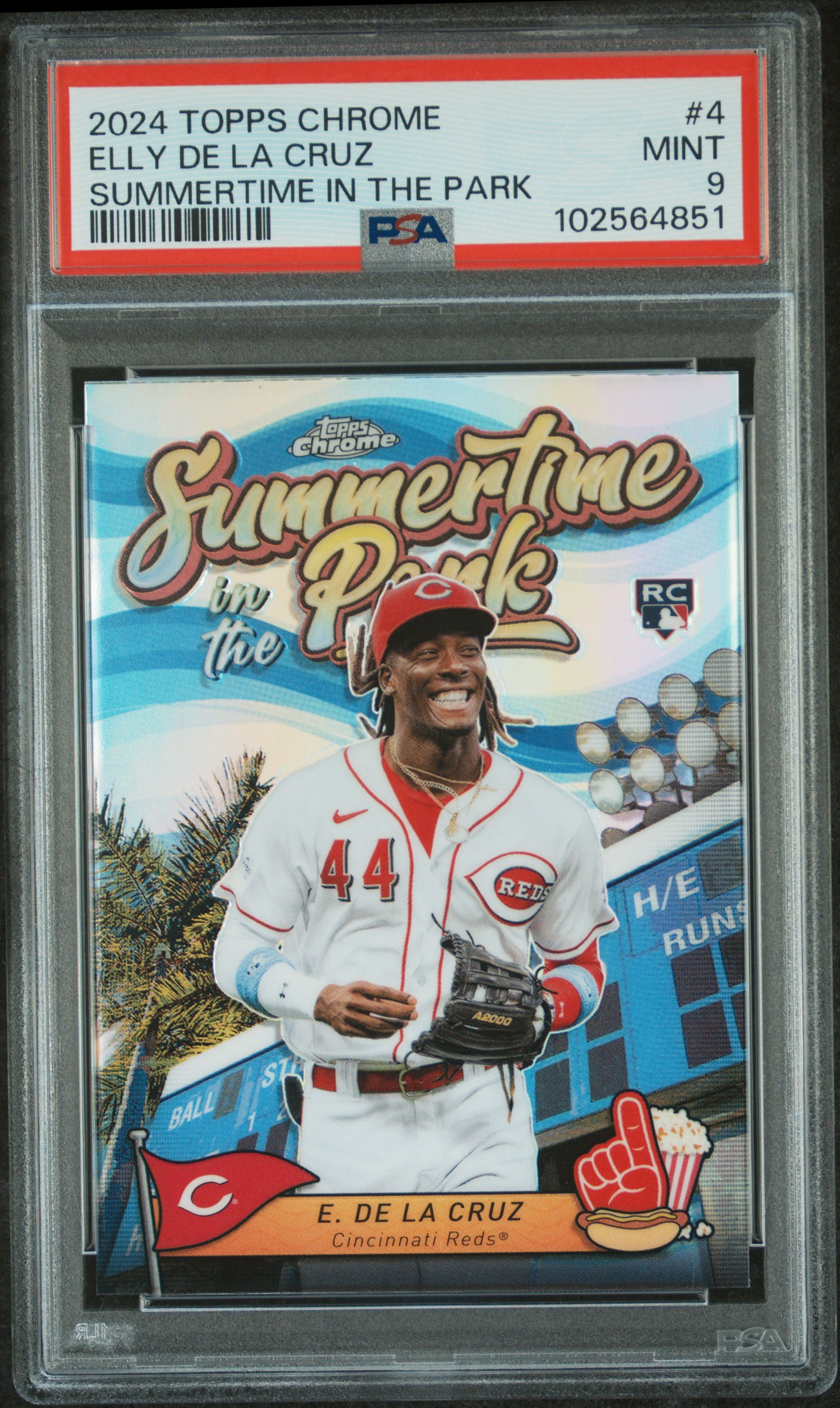 2024 Topps Chrome Summertime In The Park Elly De La Cruz #4 Mint 9 front