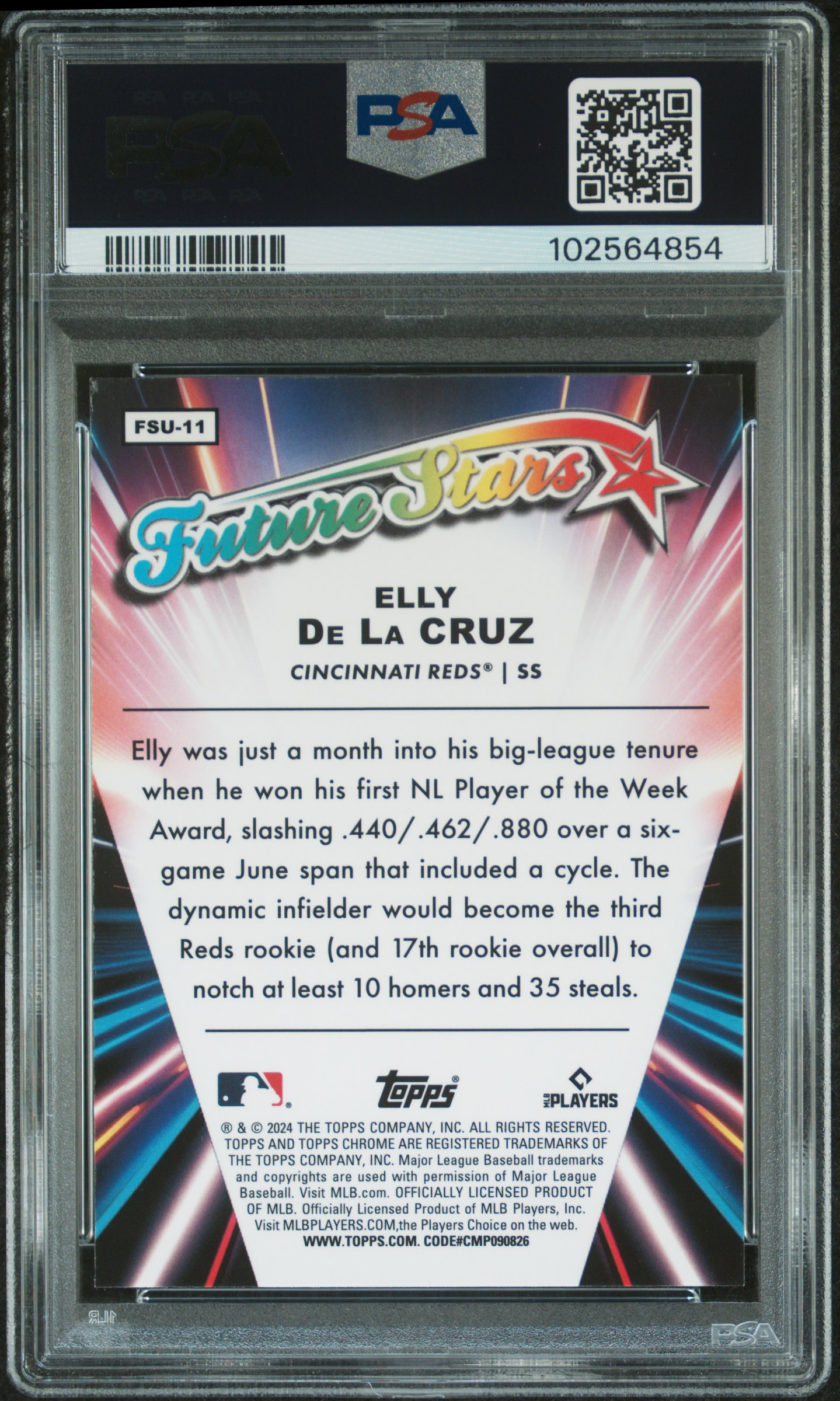 2024 Topps Chrome Update Future Stars Elly De La Cruz #Fsu11 Gem Mt 10 back