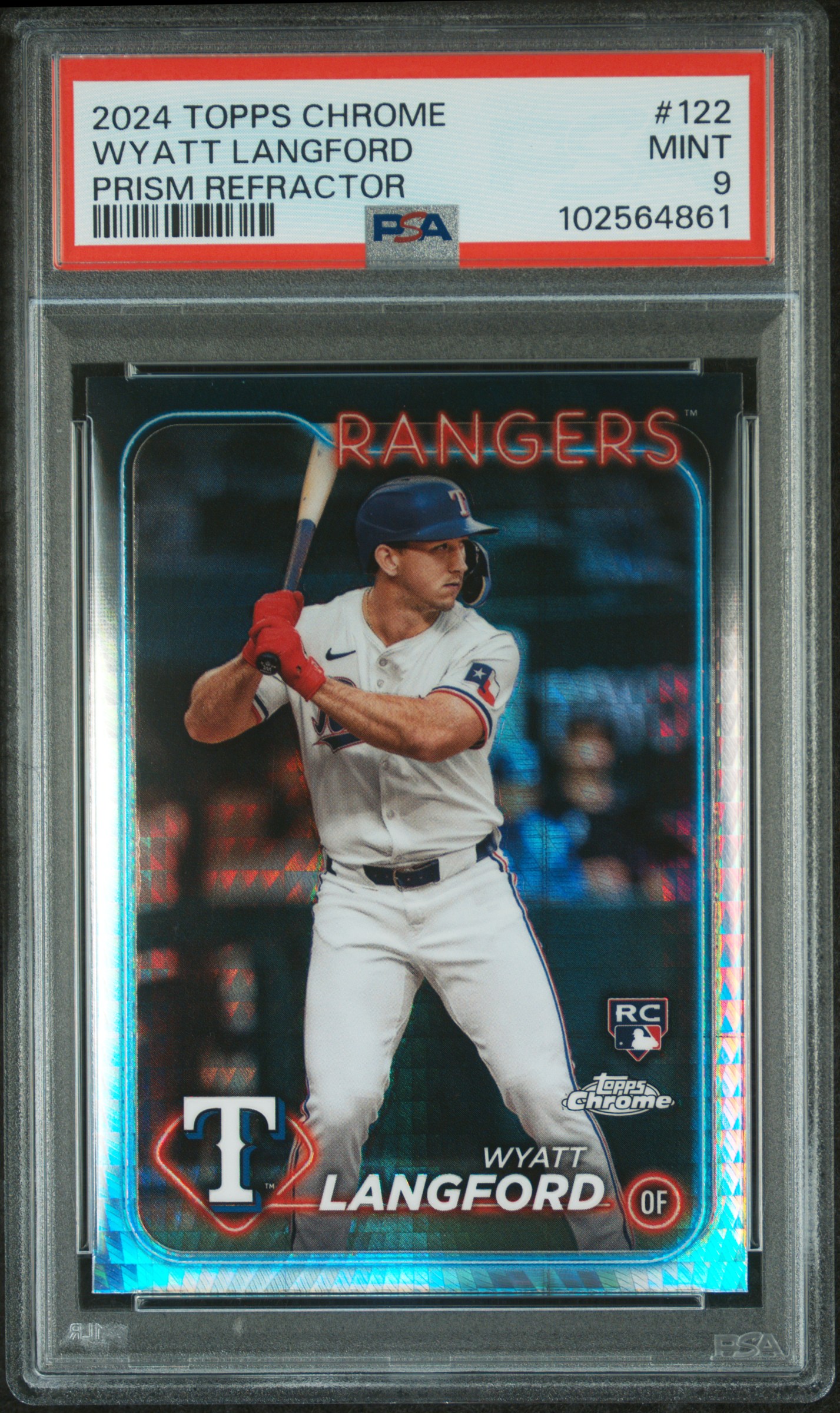 2024 Topps Chrome Wyatt Langford #122 (Prism Refractor) Mint 9 front