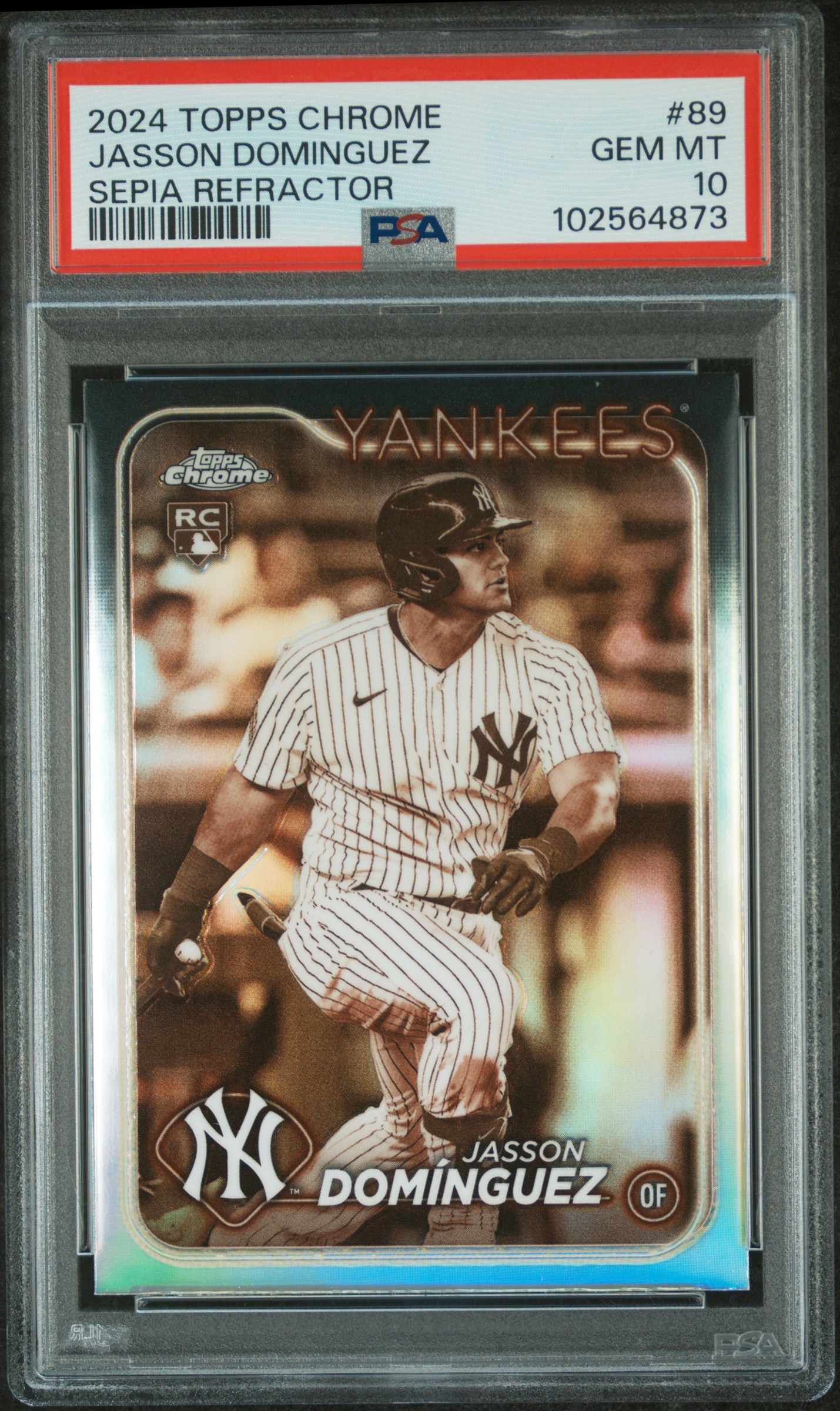 2024 Topps Chrome Jasson Dominguez #89 (Sepia Refractor) Gem Mt 10 front